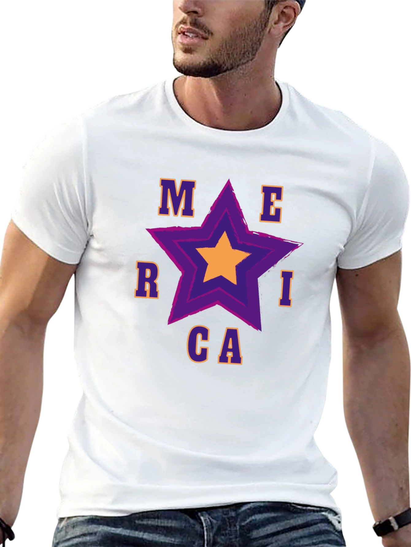 Merica Star Graphic Tee - Patriotic Pride
