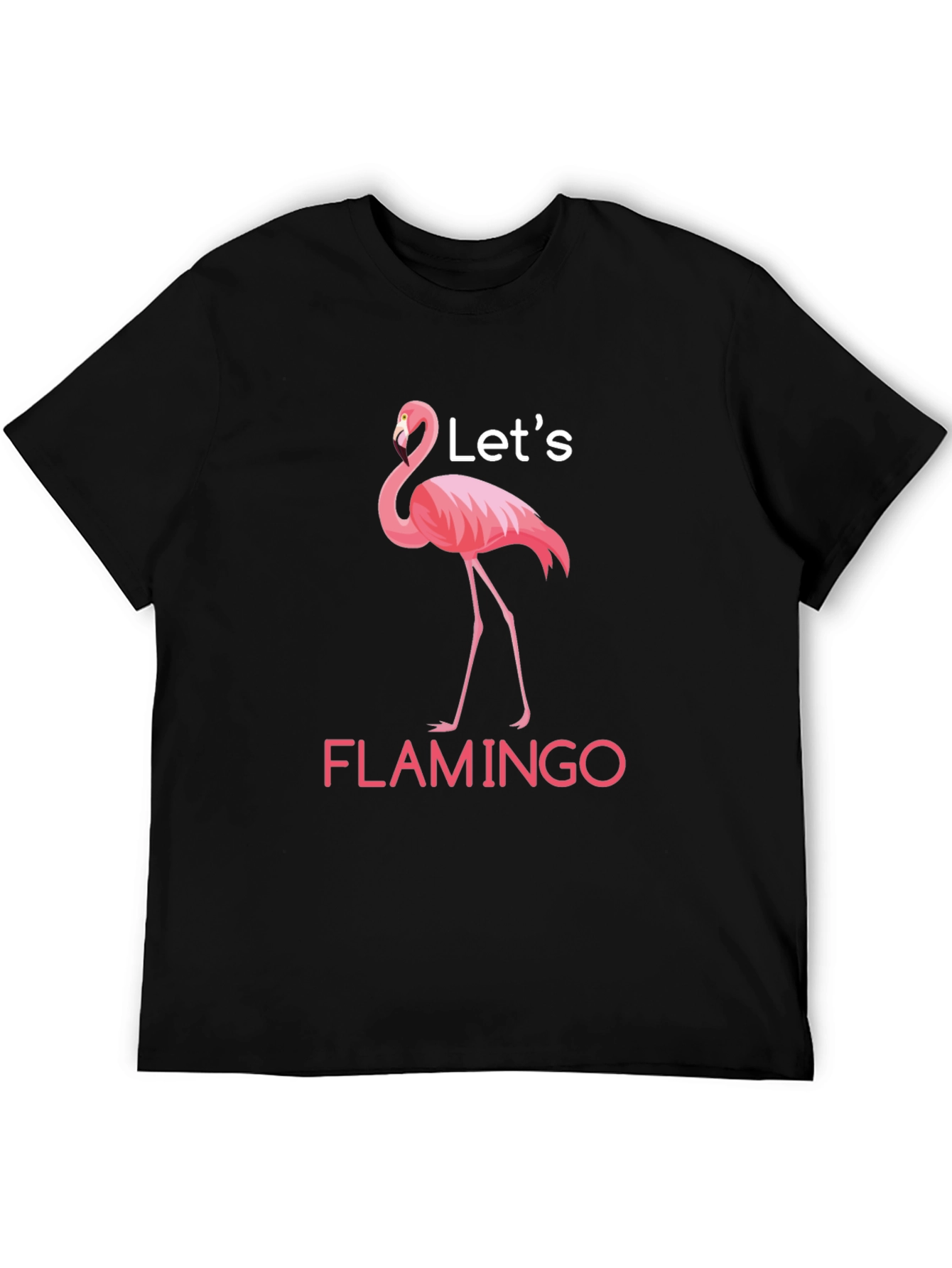 Lets Flamingo Black T-Shirt