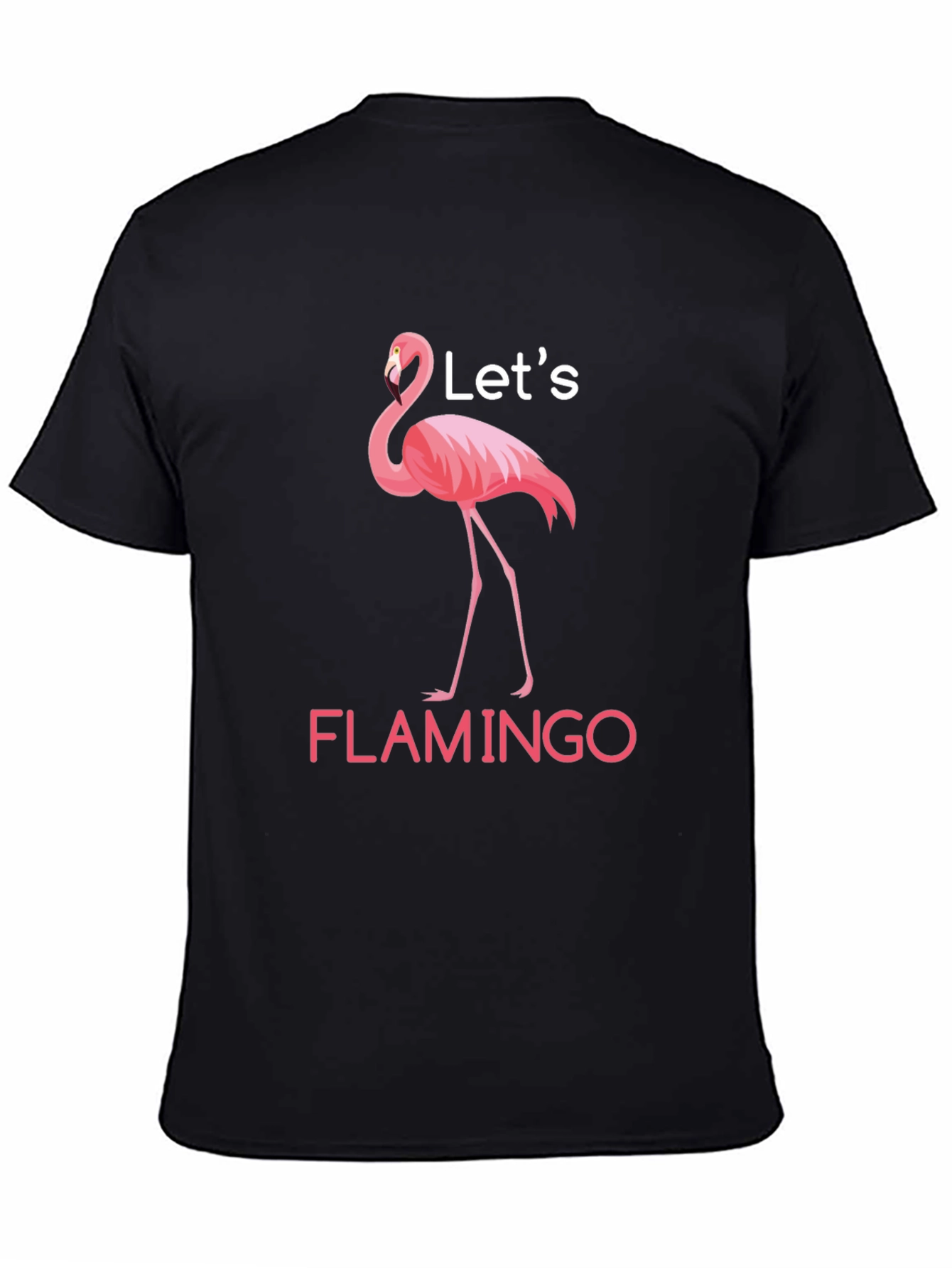 Lets Flamingo Black T-Shirt