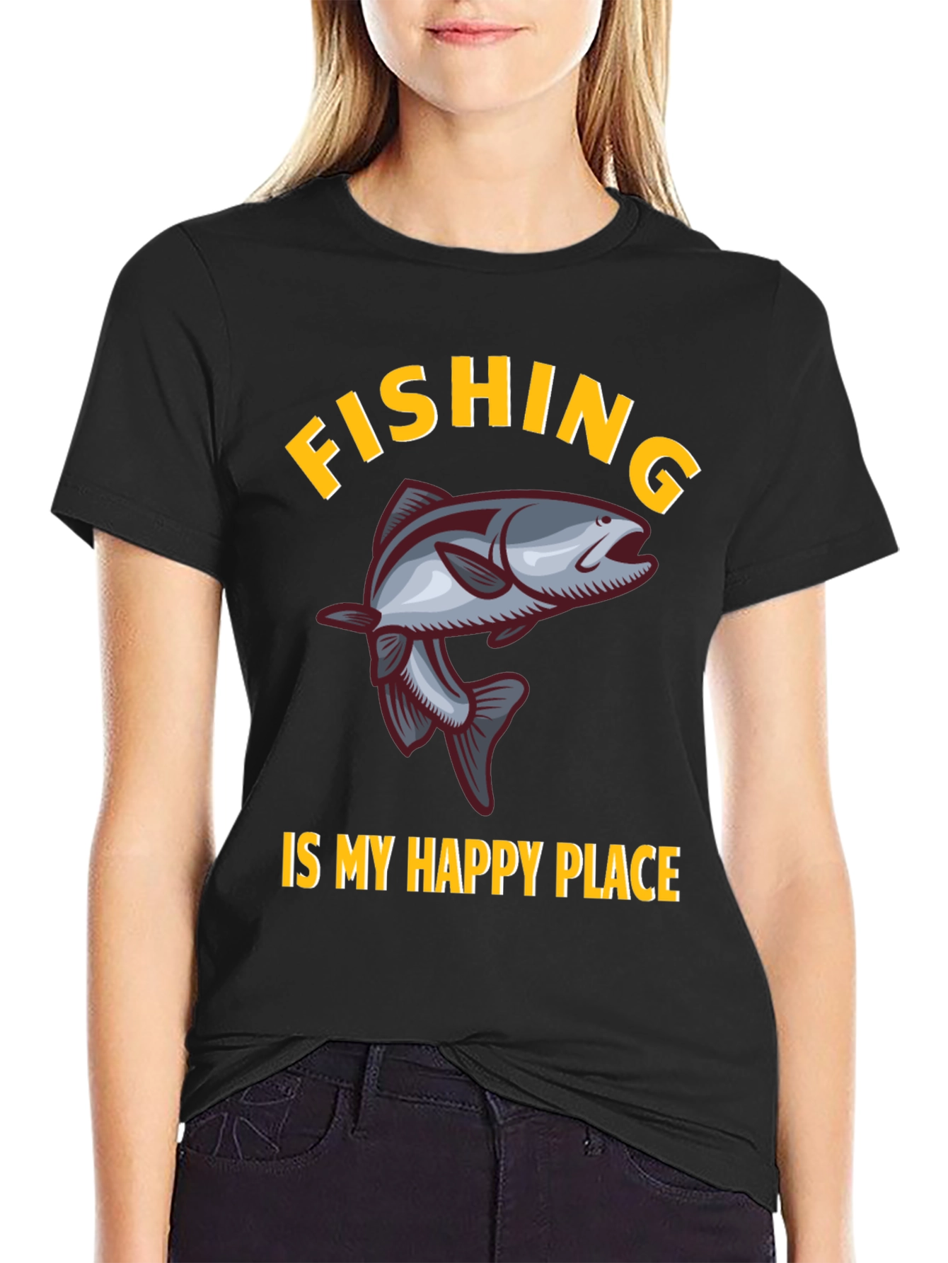 Fishing is My Happy Place Graphic T-Shirt
