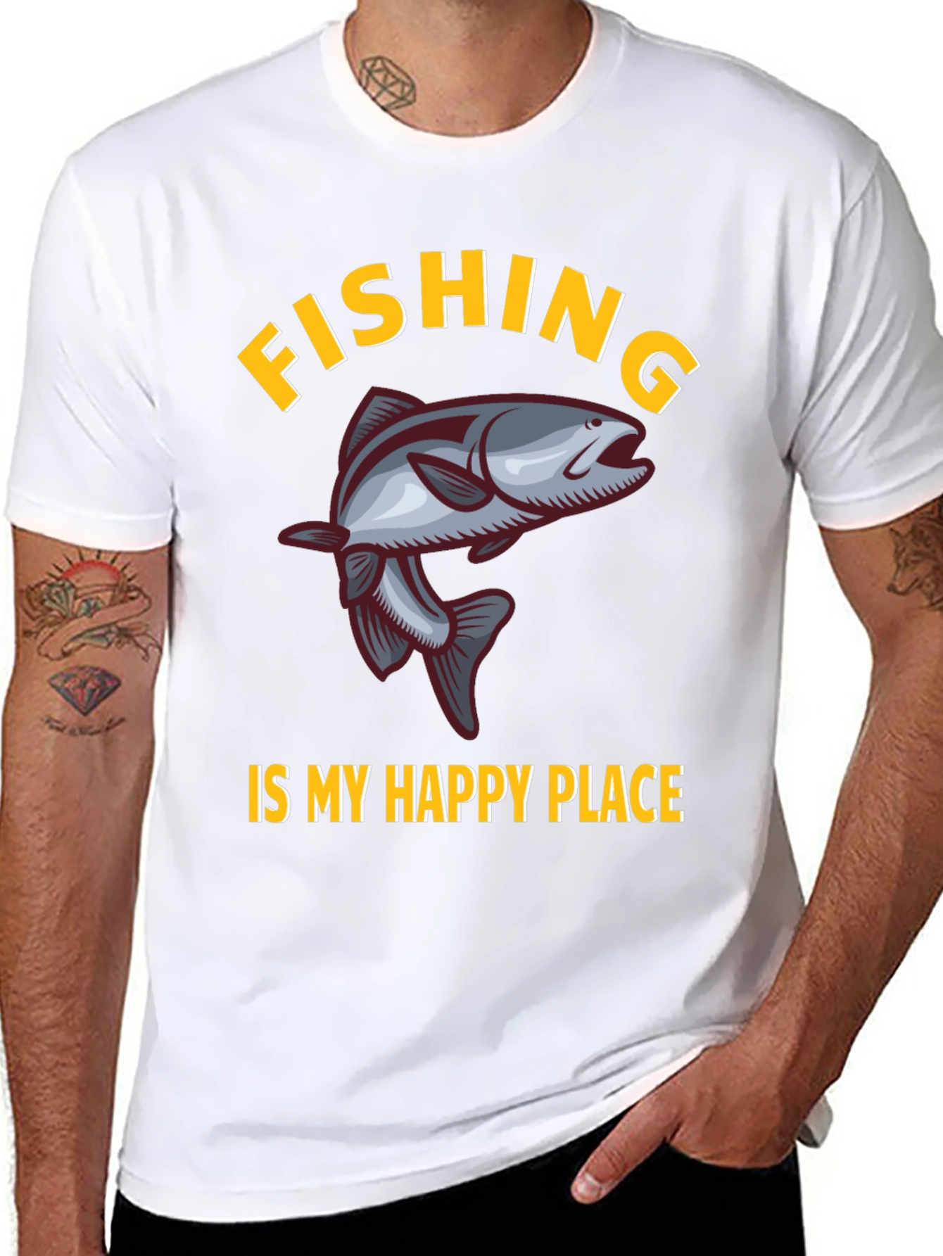 Fishing is My Happy Place Graphic T-Shirt