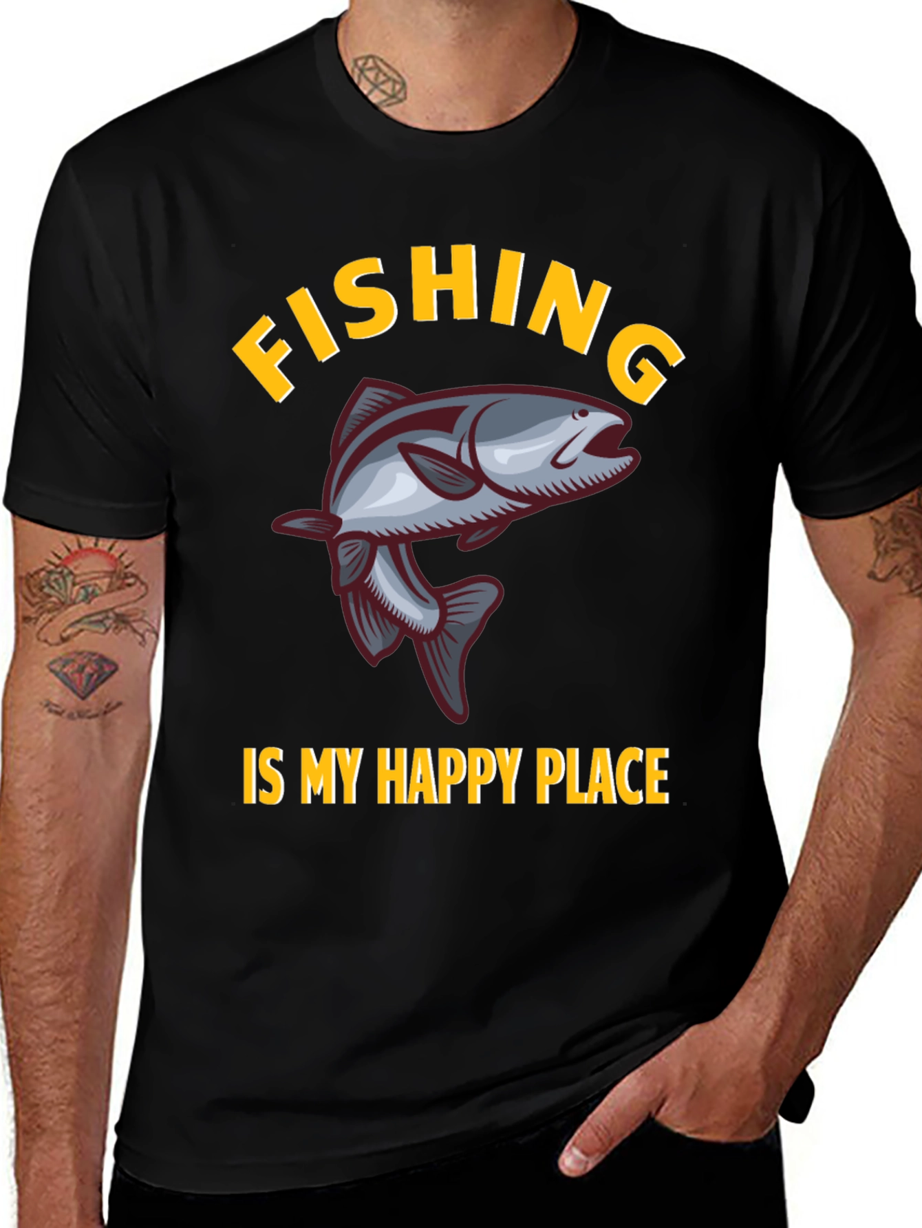 Fishing is My Happy Place Graphic T-Shirt