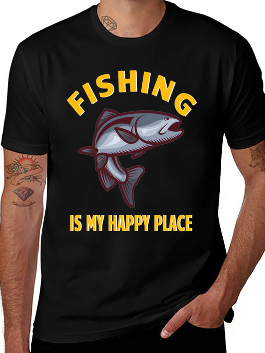 Fishing is My Happy Place Graphic T-Shirt