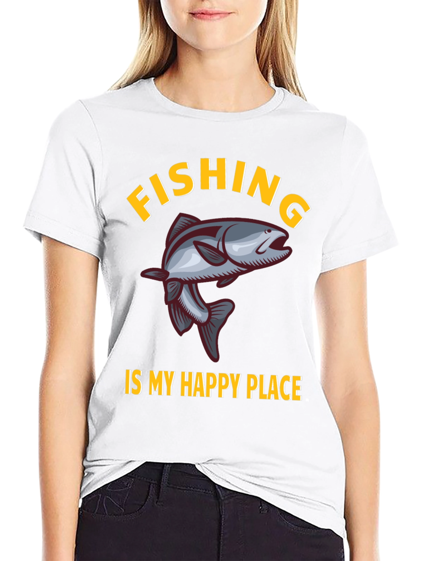 Fishing is My Happy Place Graphic T-Shirt