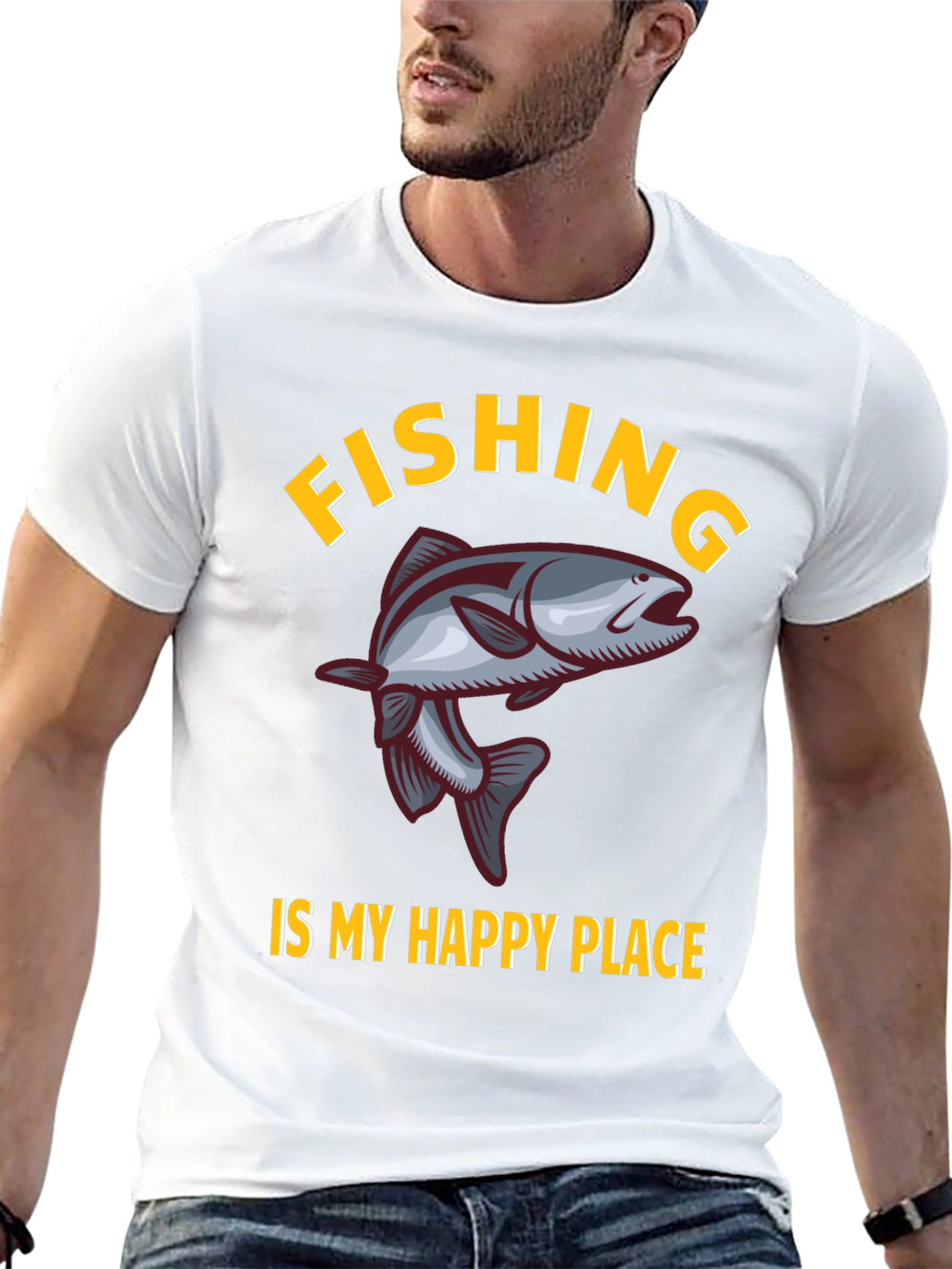 Fishing is My Happy Place Graphic T-Shirt
