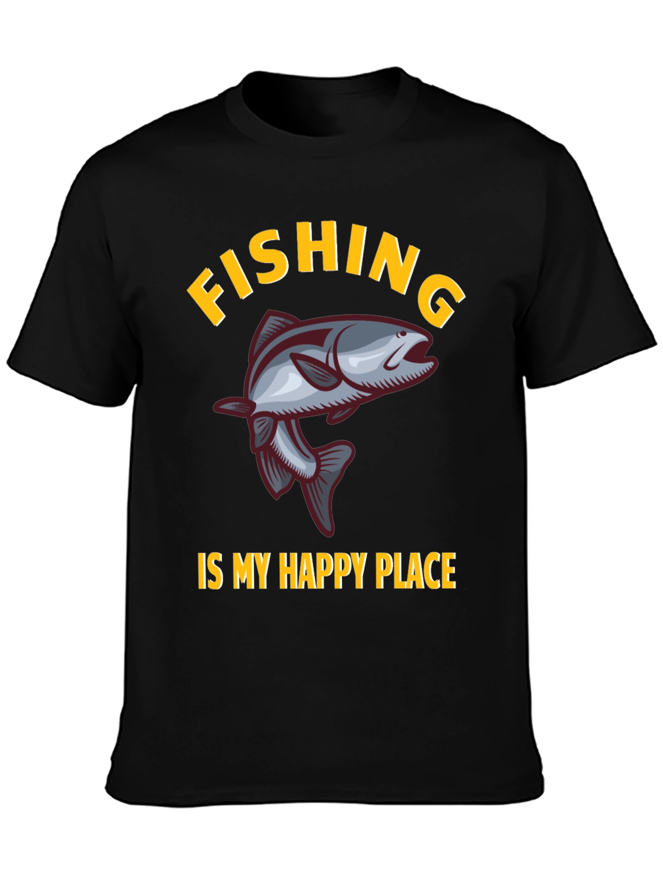 Fishing is My Happy Place Graphic T-Shirt