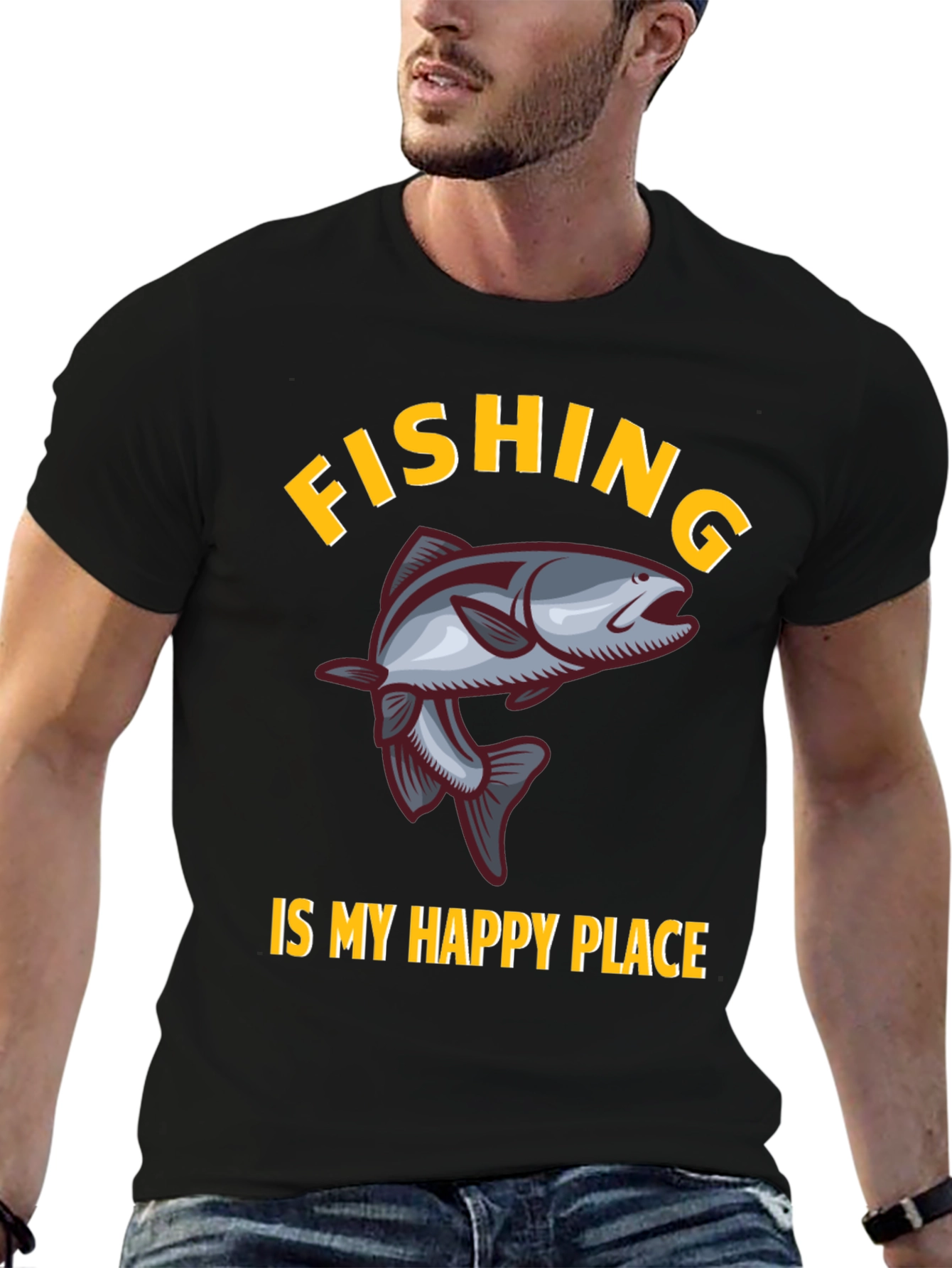 Fishing is My Happy Place Graphic T-Shirt