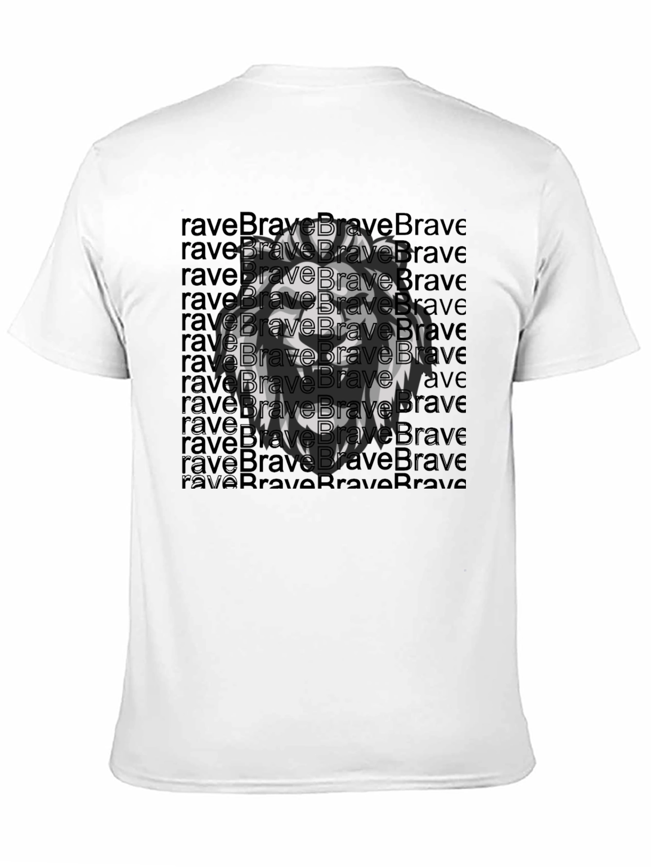 Brave Lion Graphic Tee - Black Cotton T-Shirt