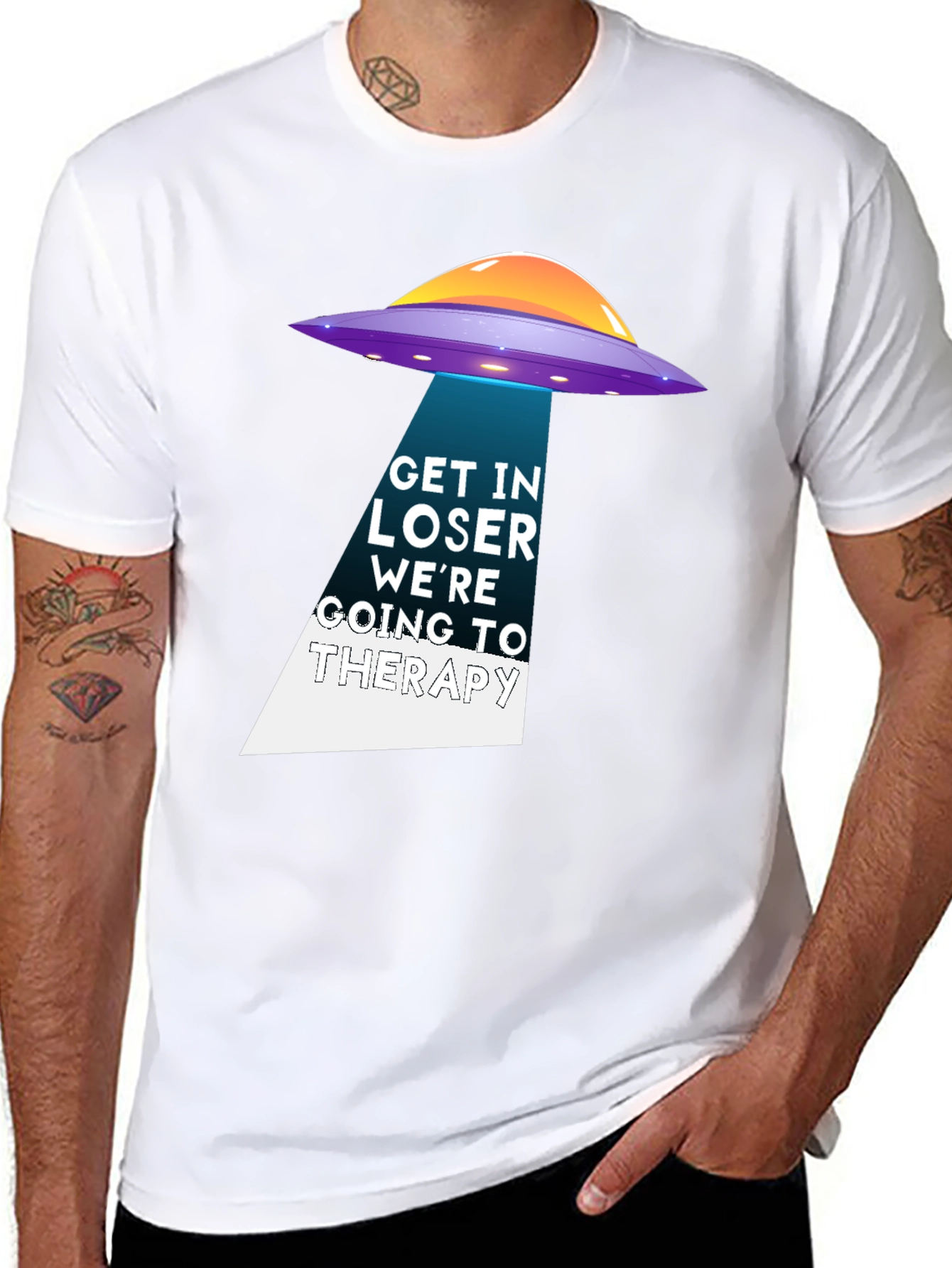 Get In Loser Were Going To Therapy UFO T-Shirt