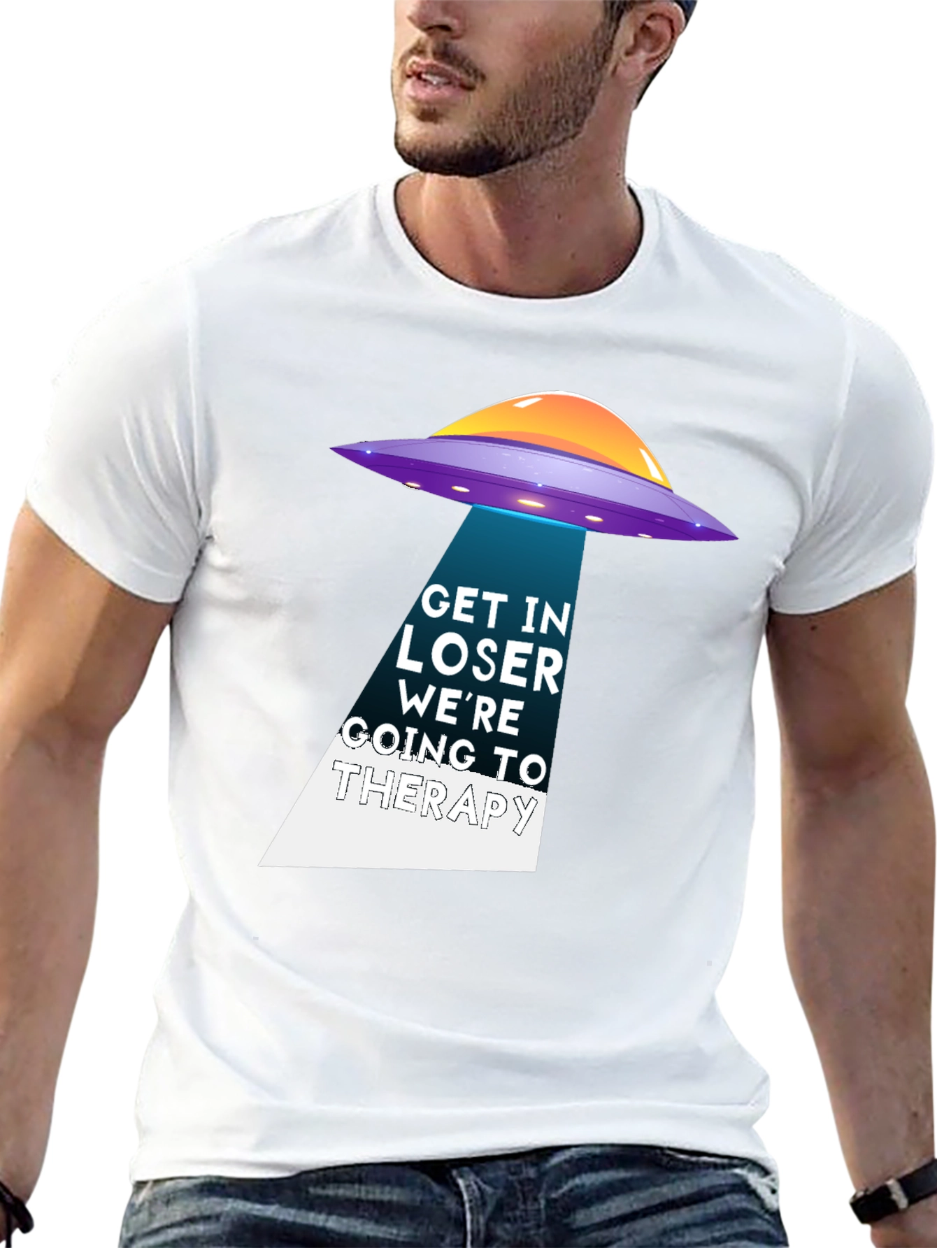 Get In Loser Were Going To Therapy UFO T-Shirt