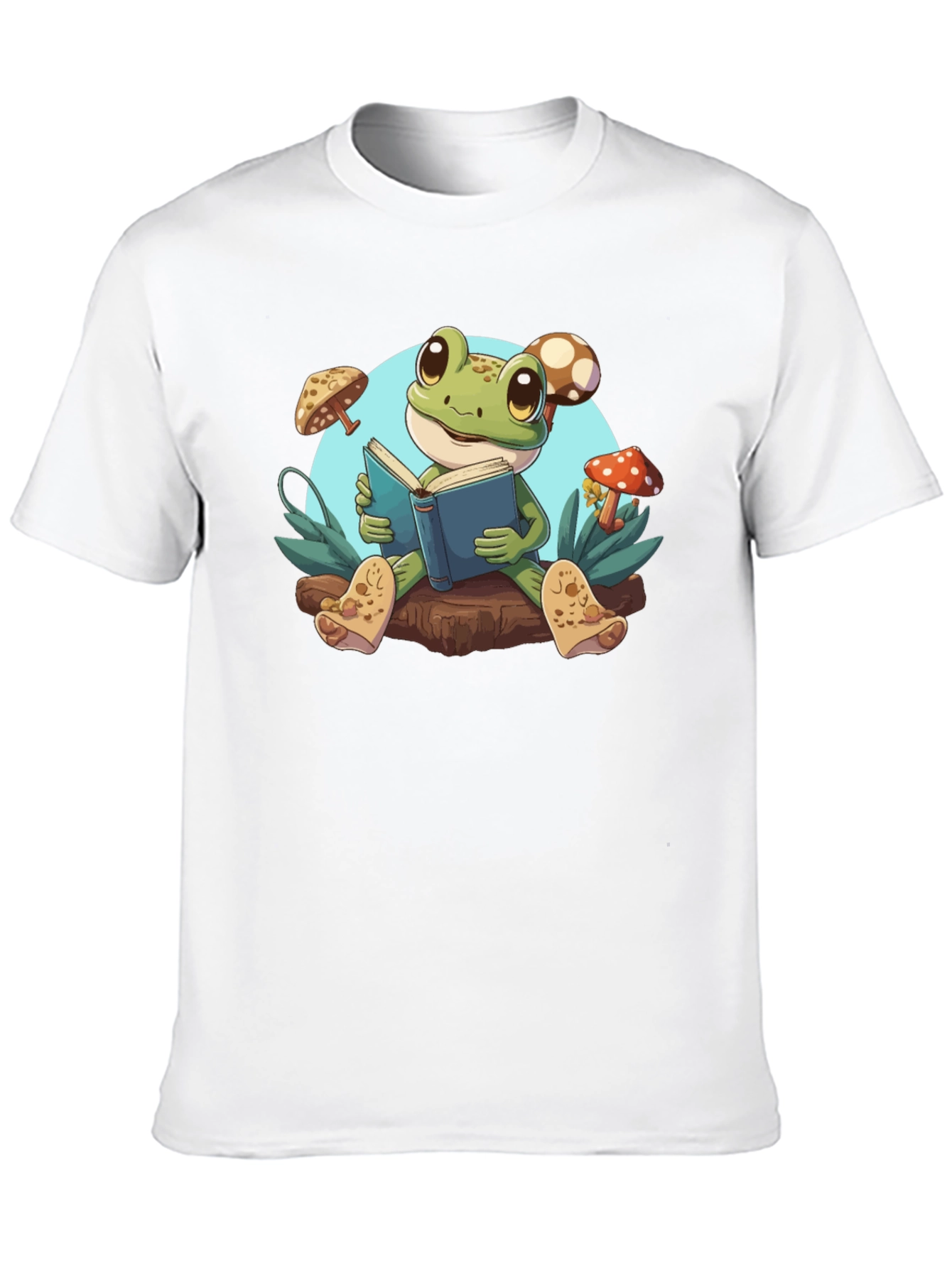 Frog Reading Book T-Shirt - Cute Amphibian Tee