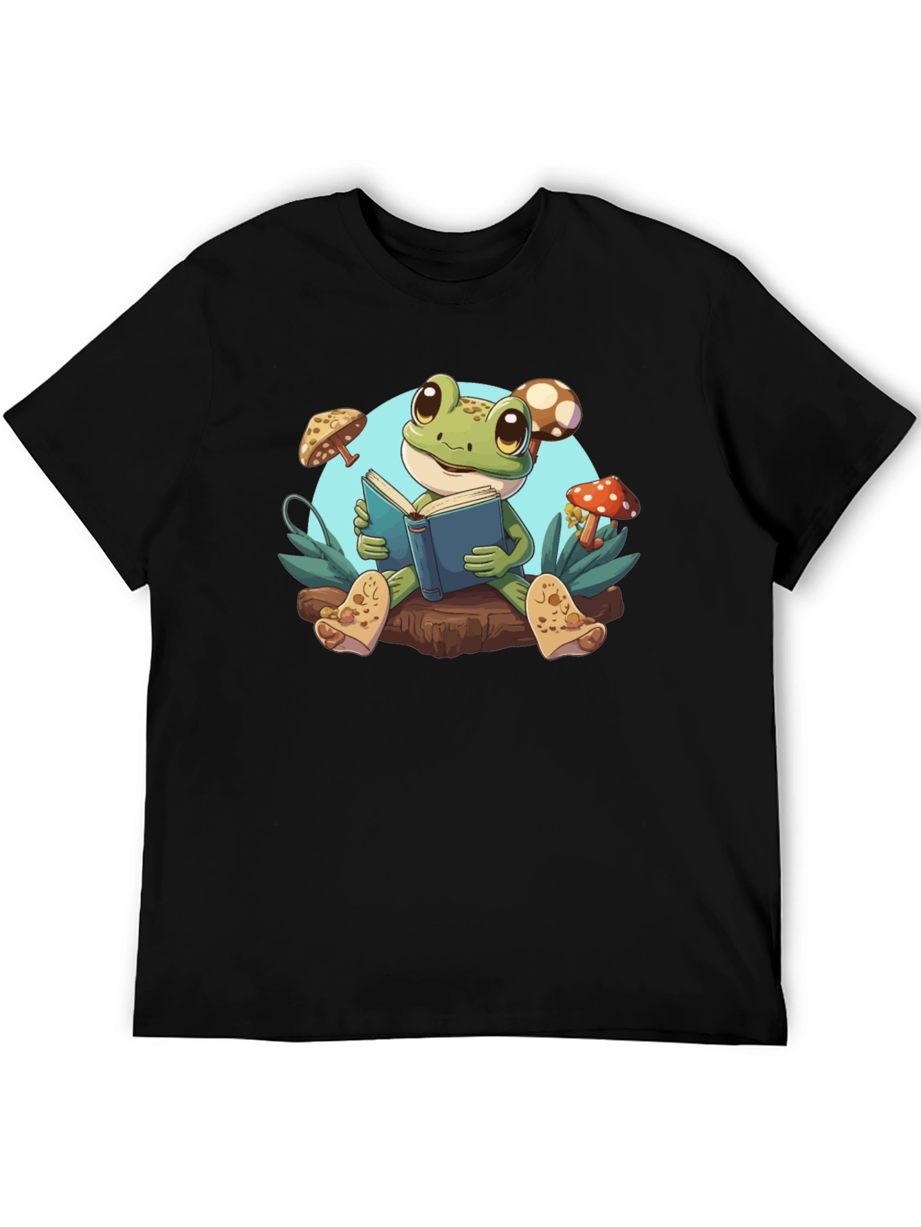Frog Reading Book T-Shirt - Cute Amphibian Tee