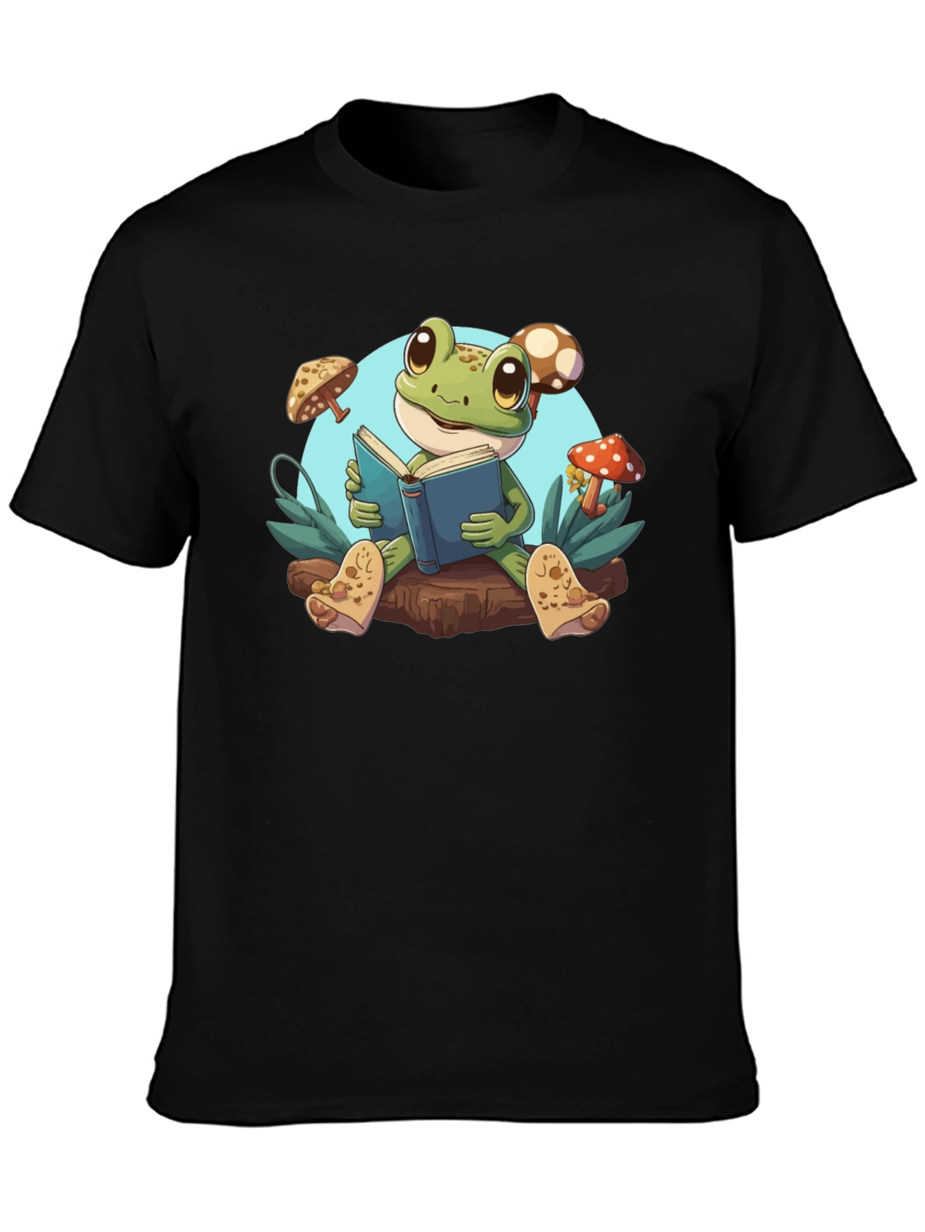 Frog Reading Book T-Shirt - Cute Amphibian Tee