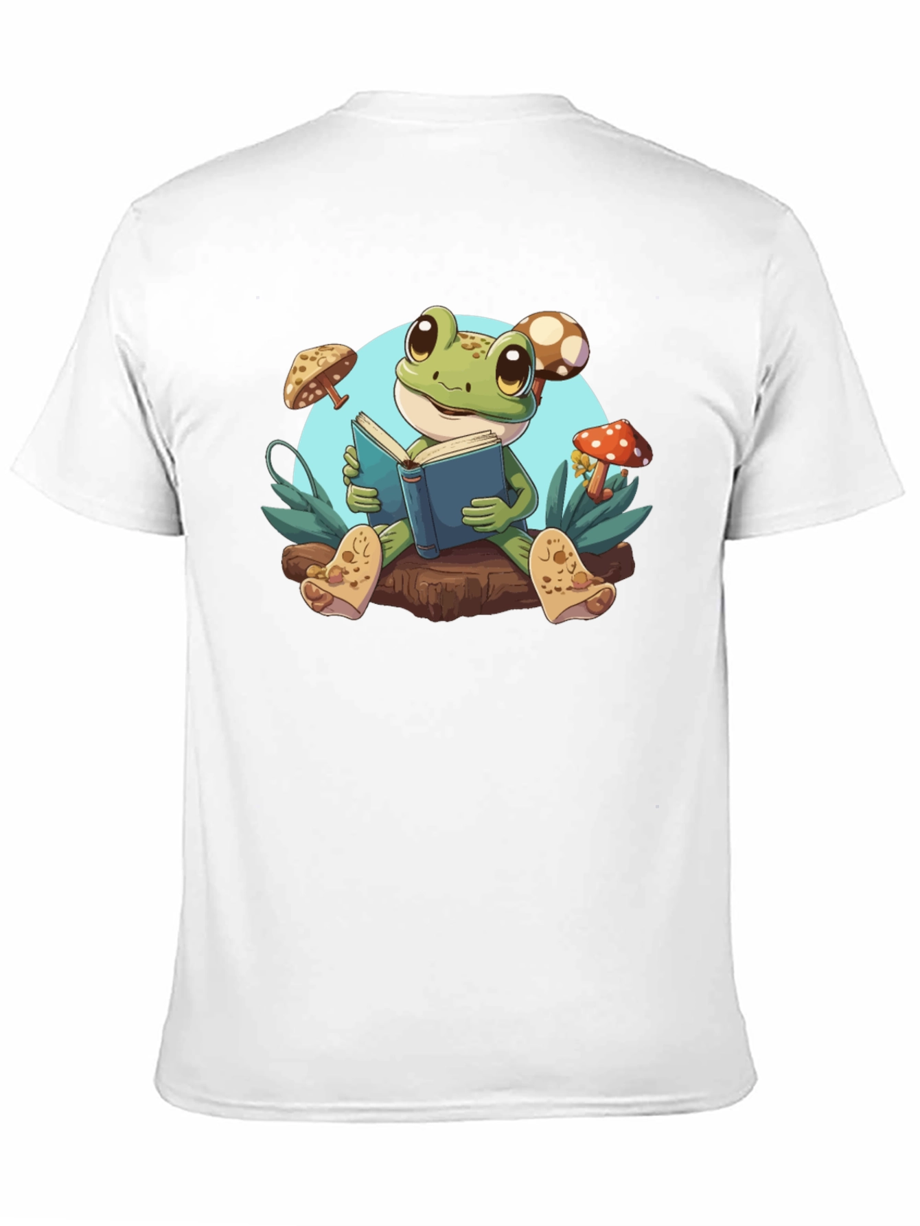 Frog Reading Book T-Shirt - Cute Amphibian Tee