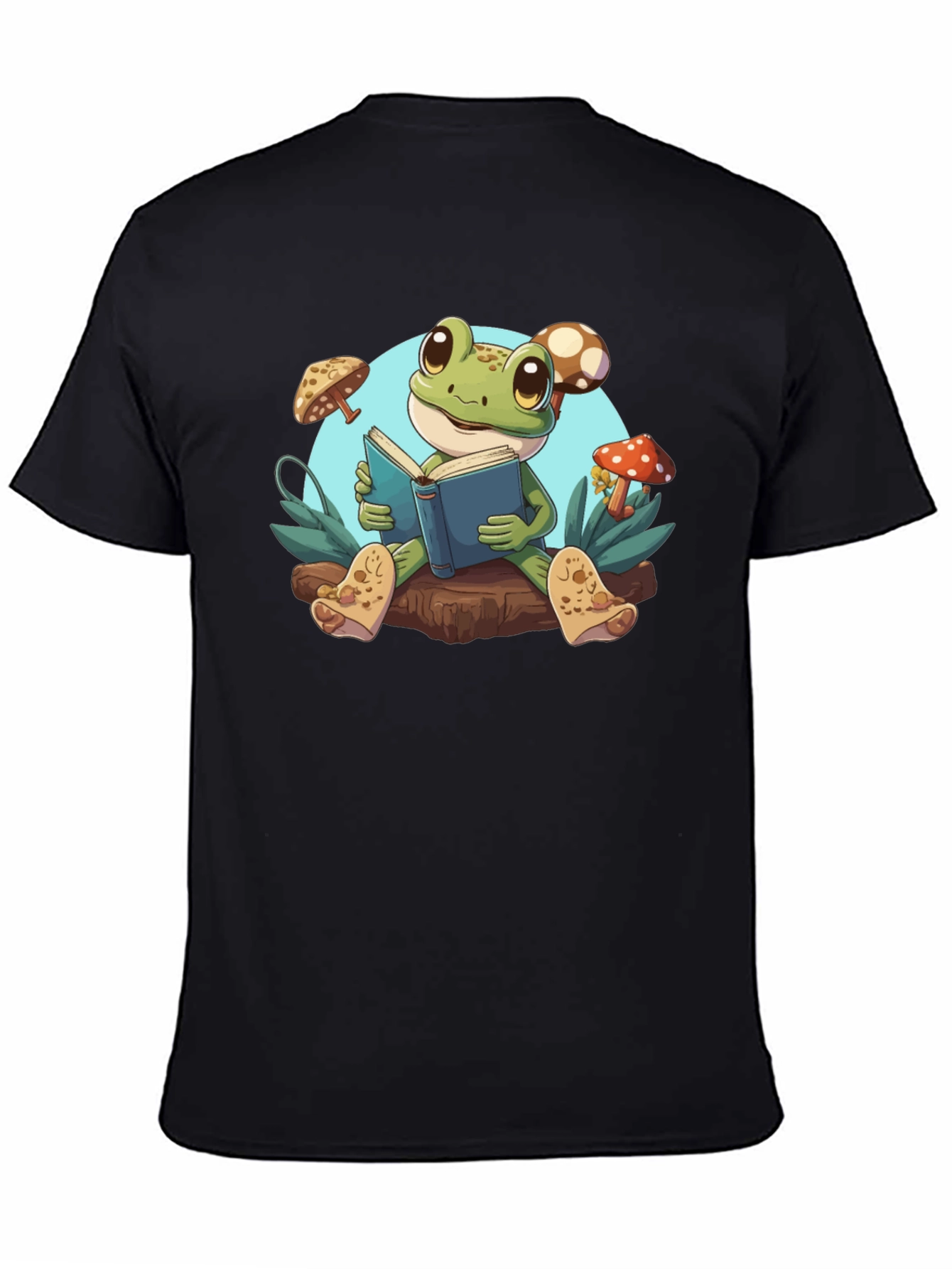 Frog Reading Book T-Shirt - Cute Amphibian Tee