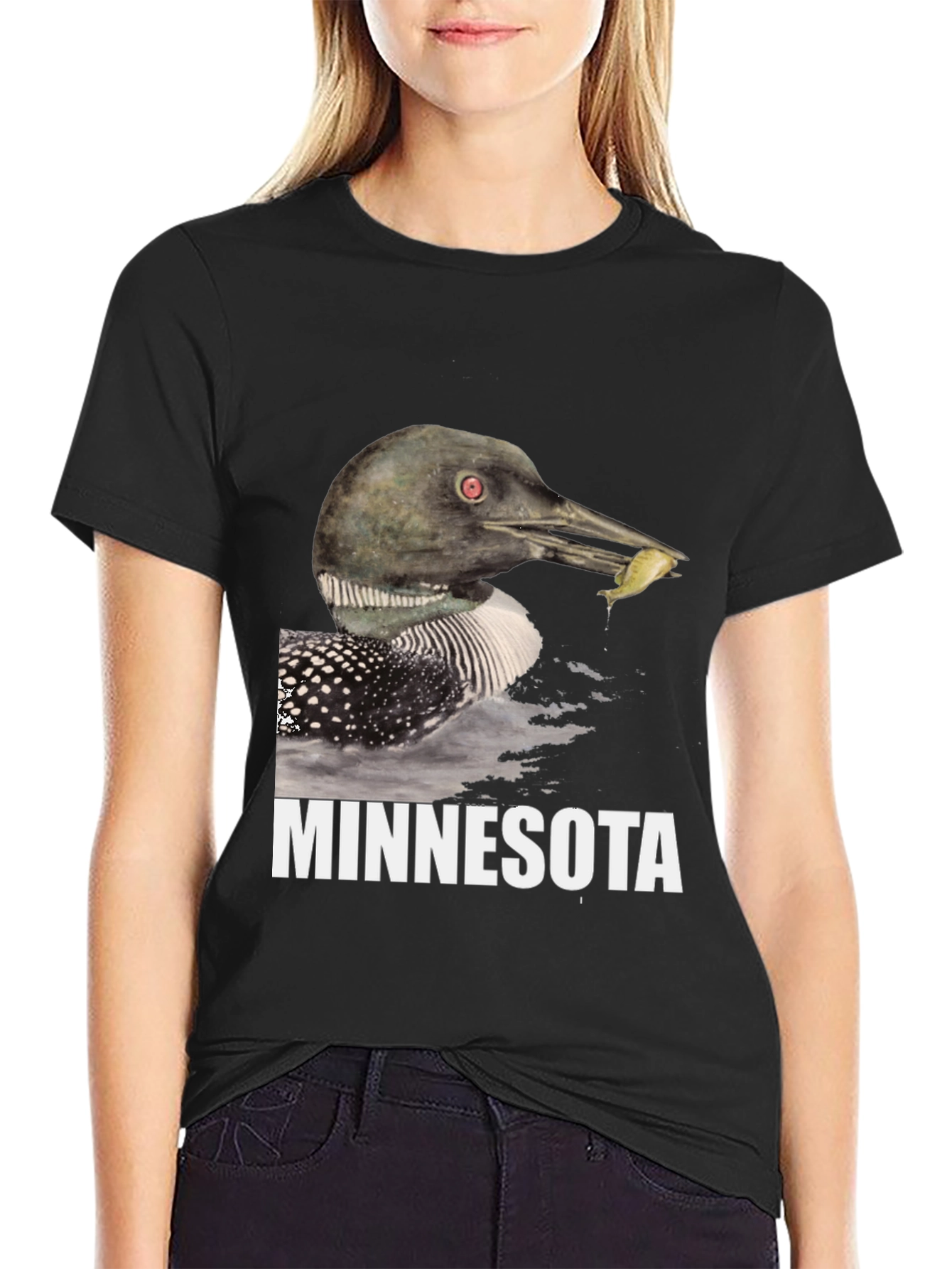 Minnesota Loon Graphic T-Shirt - Black