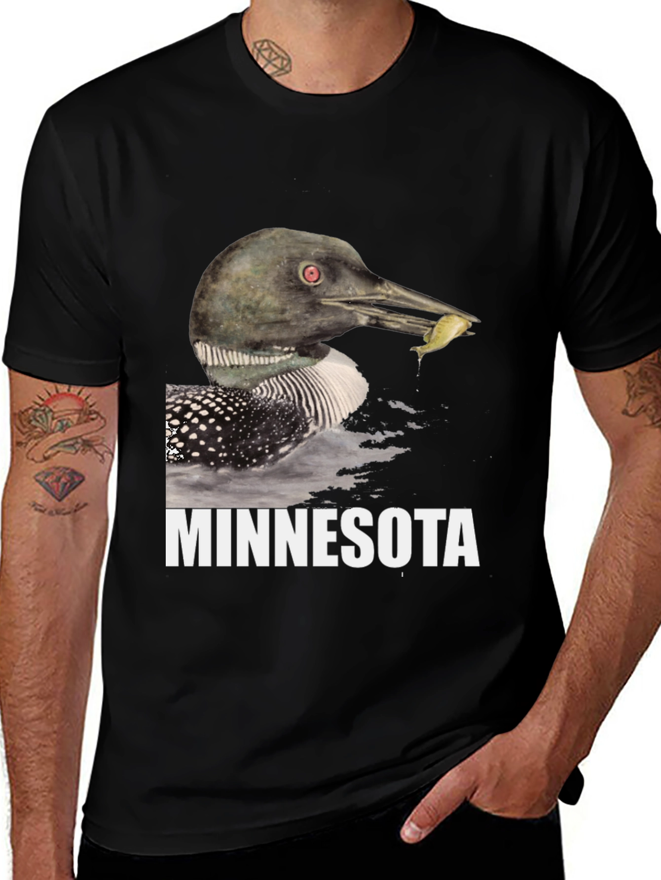 Minnesota Loon Graphic T-Shirt - Black