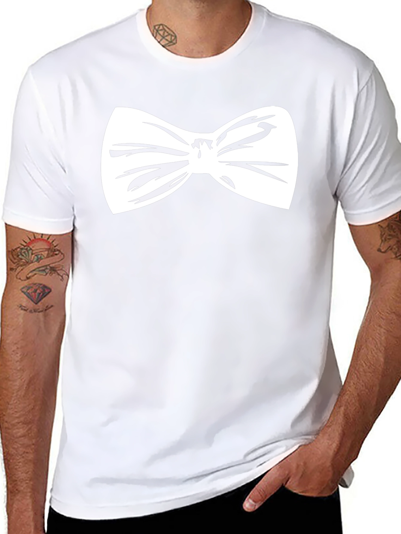 Bow Tie Graphic Tee - Black