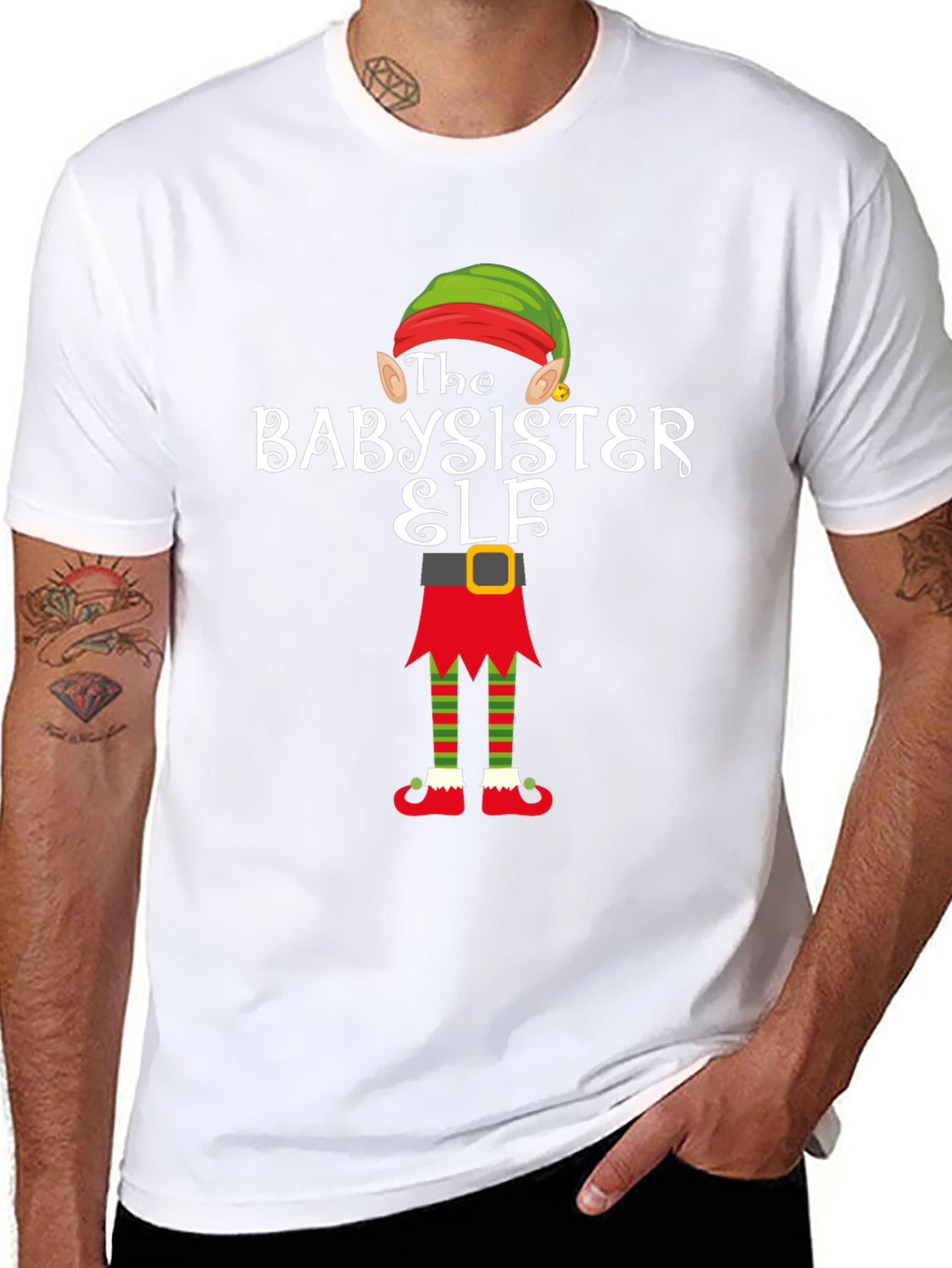 Babysister Elf Holiday T-Shirt