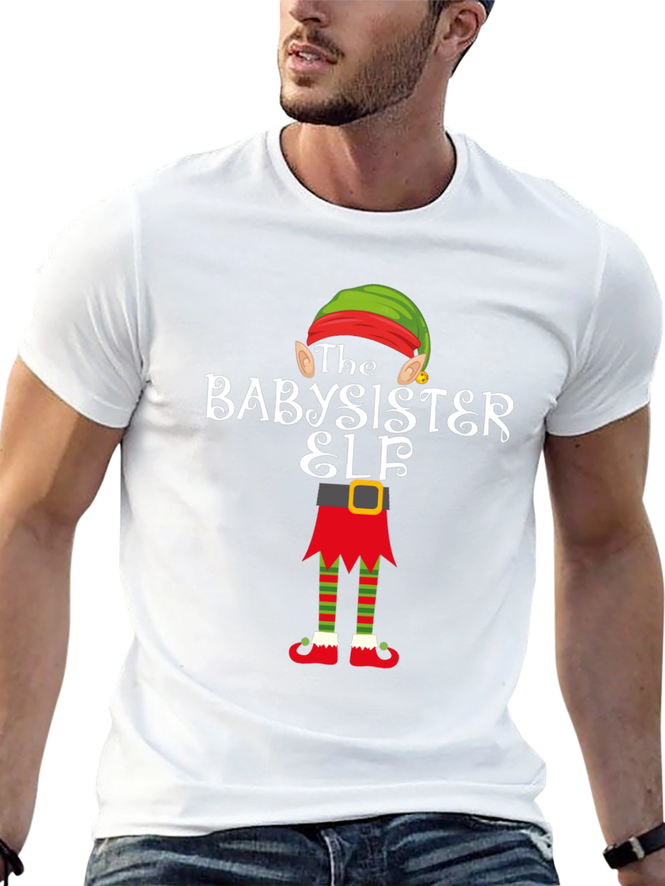 Babysister Elf Holiday T-Shirt
