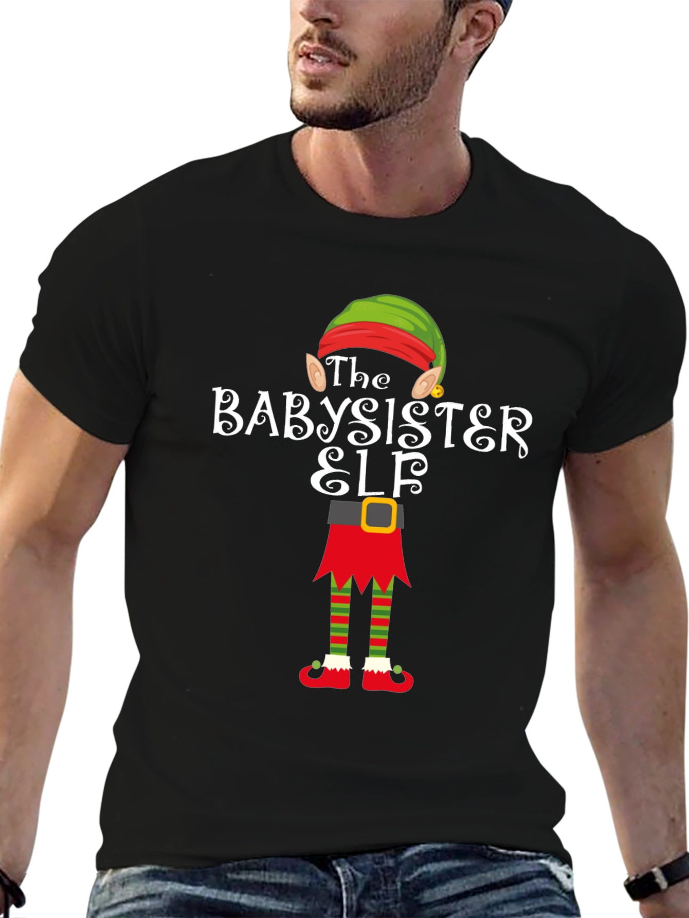Babysister Elf Holiday T-Shirt