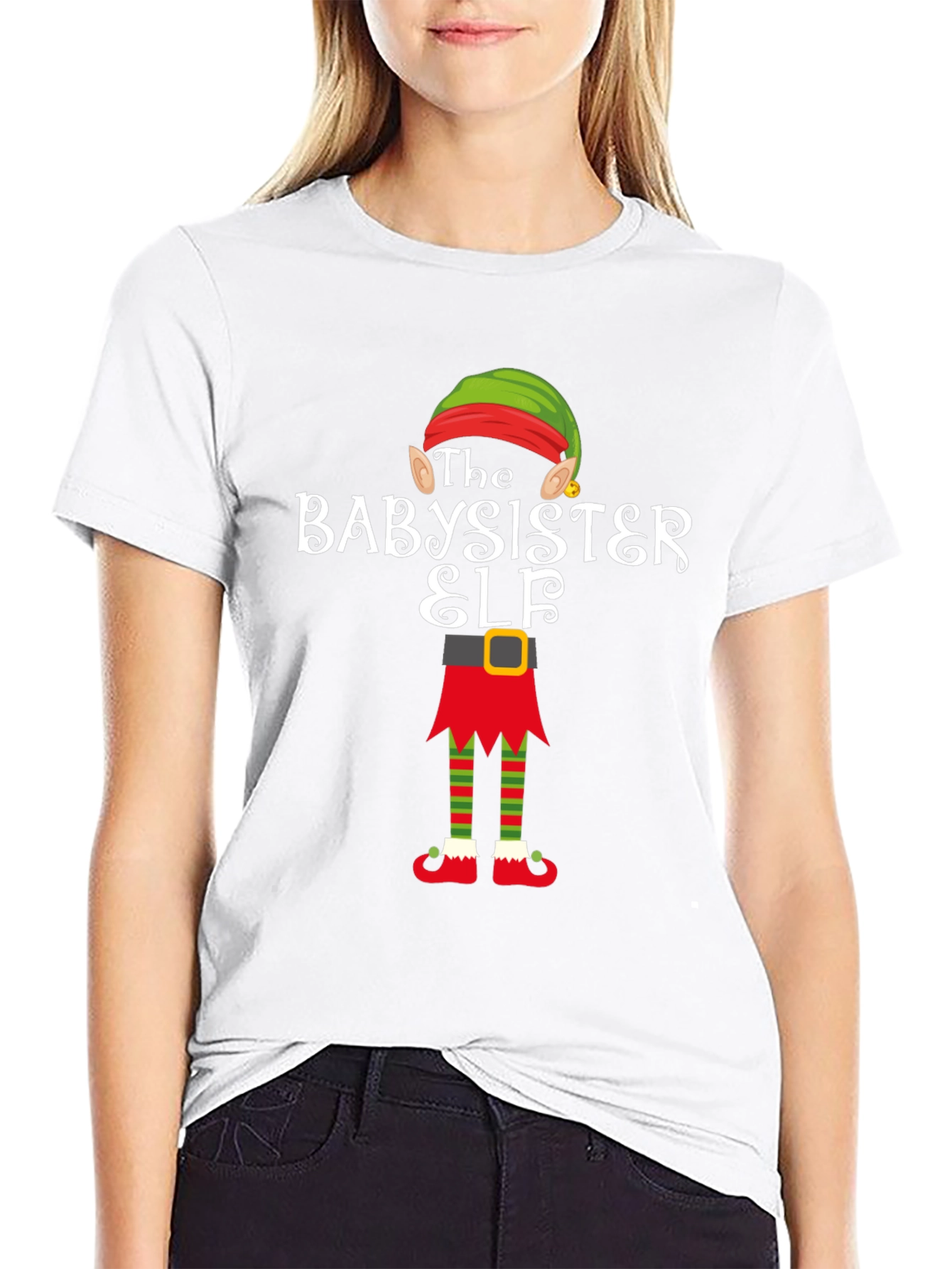 Babysister Elf Holiday T-Shirt