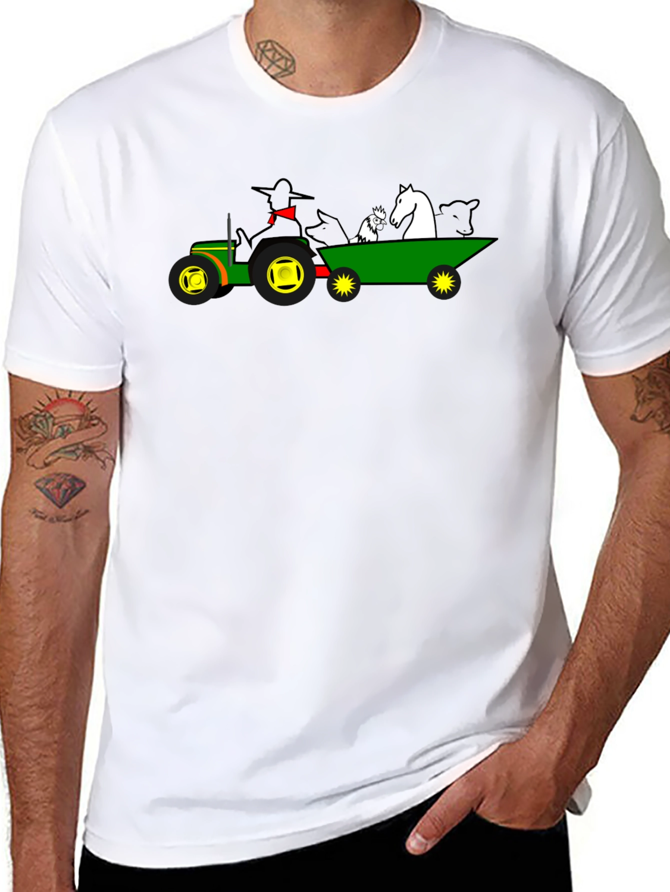 Farm Animal Tractor Graphic Tee
