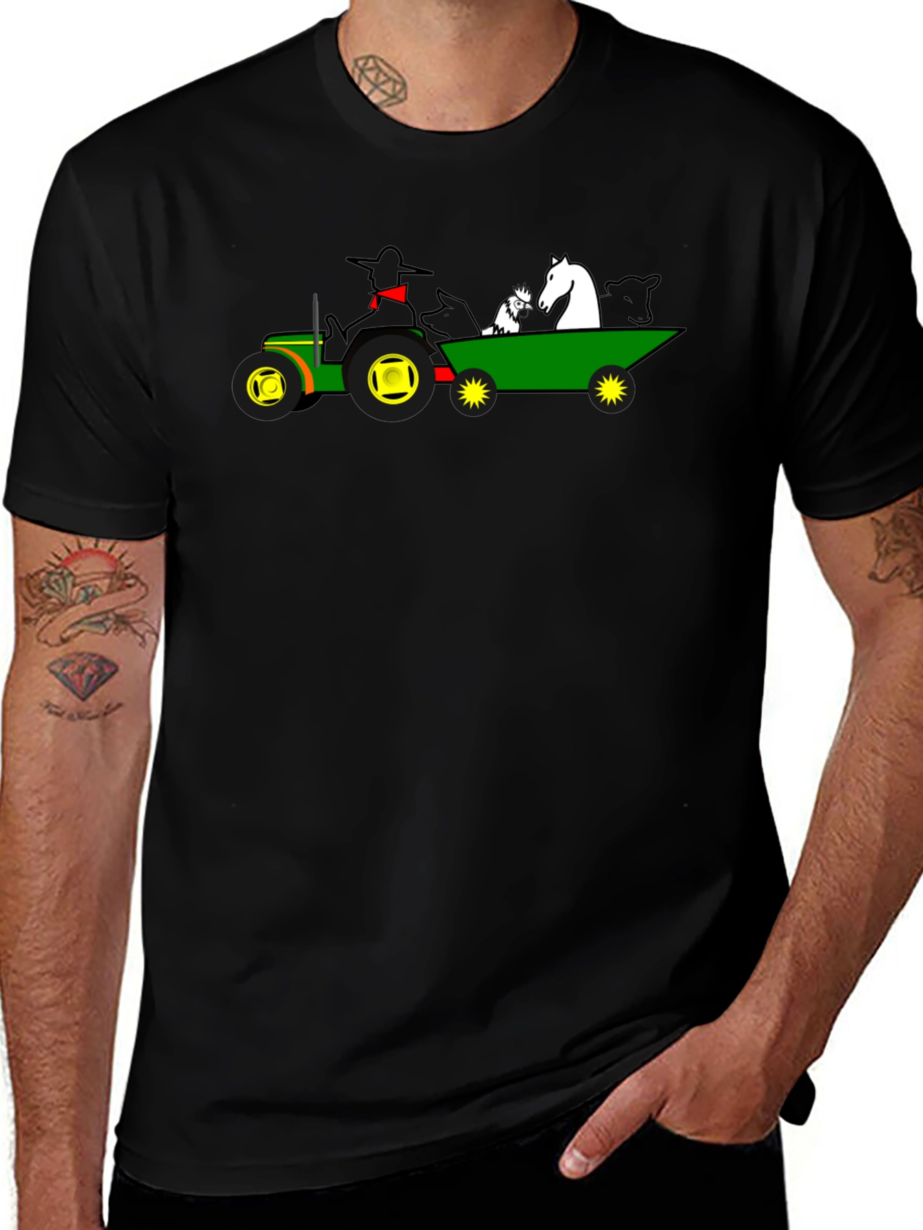 Farm Animal Tractor Graphic Tee