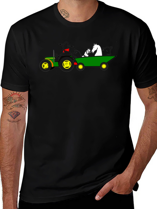 Farm Animal Tractor Graphic Tee