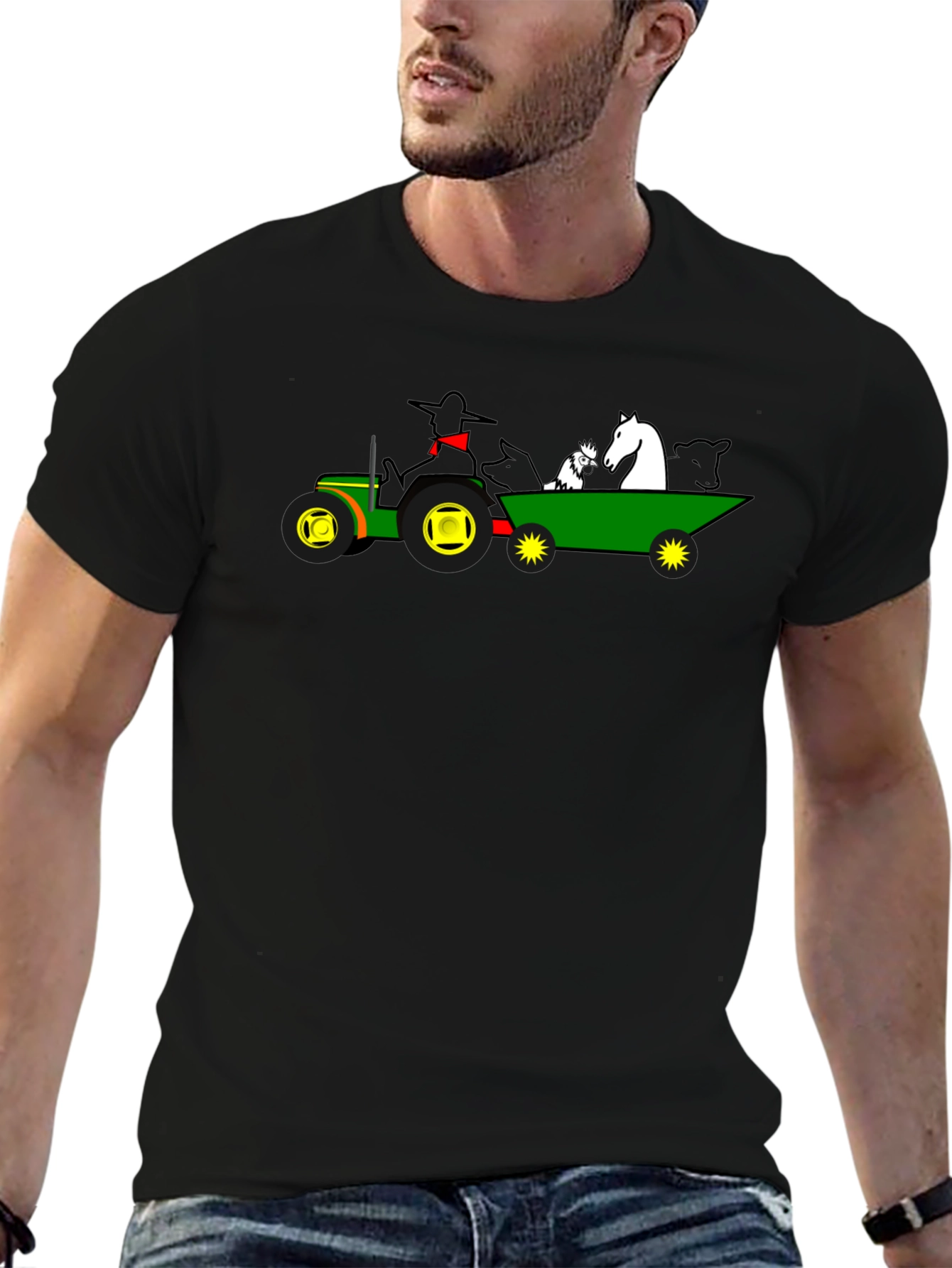 Farm Animal Tractor Graphic Tee