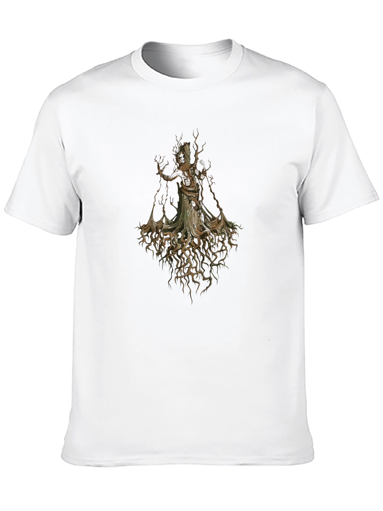 Unique Tree Spirit Graphic Black T-Shirt