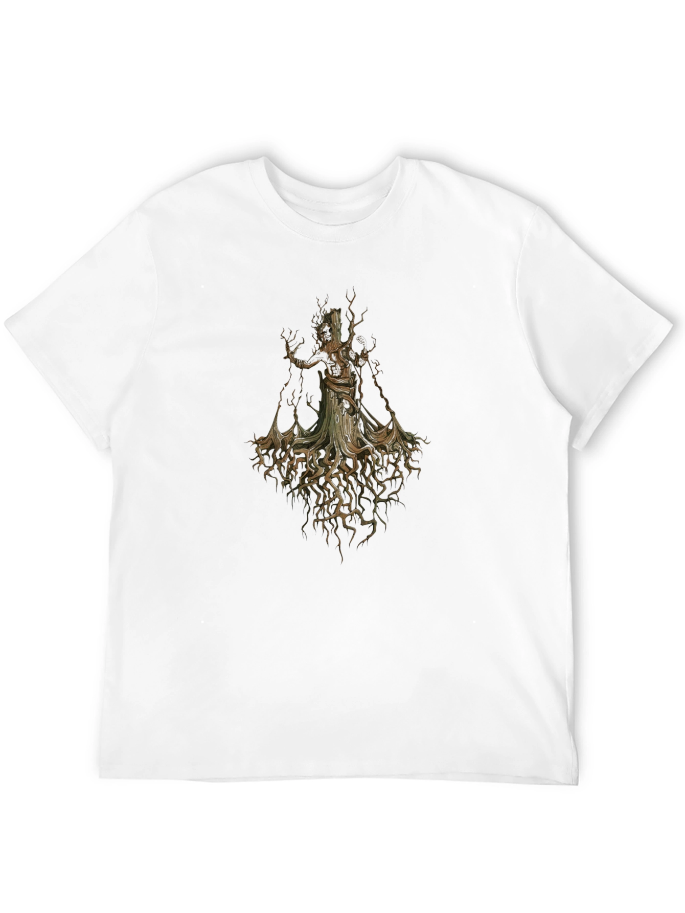 Unique Tree Spirit Graphic Black T-Shirt