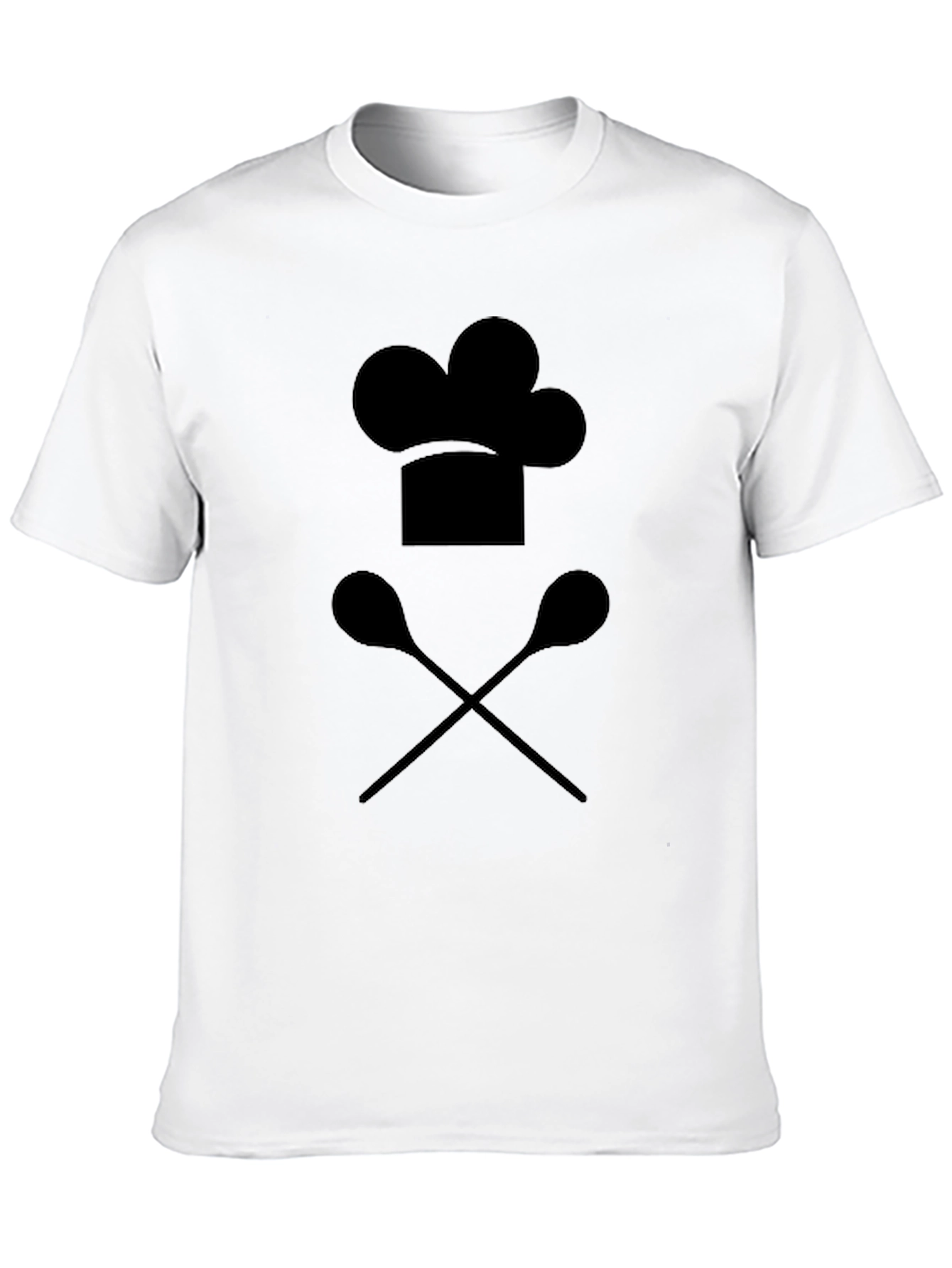 Chef Hat & Spoons Black Graphic T-Shirt