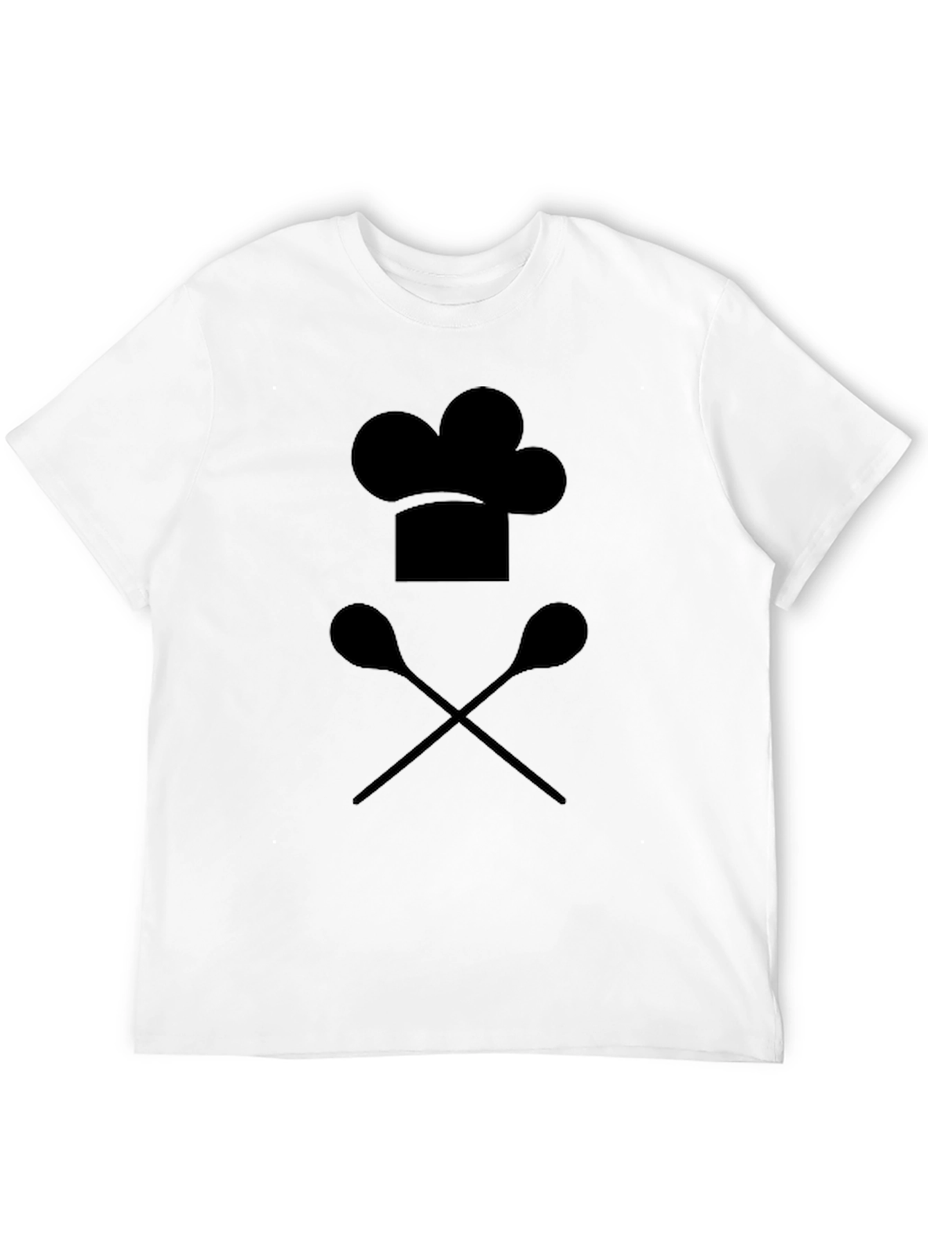 Chef Hat & Spoons Black Graphic T-Shirt