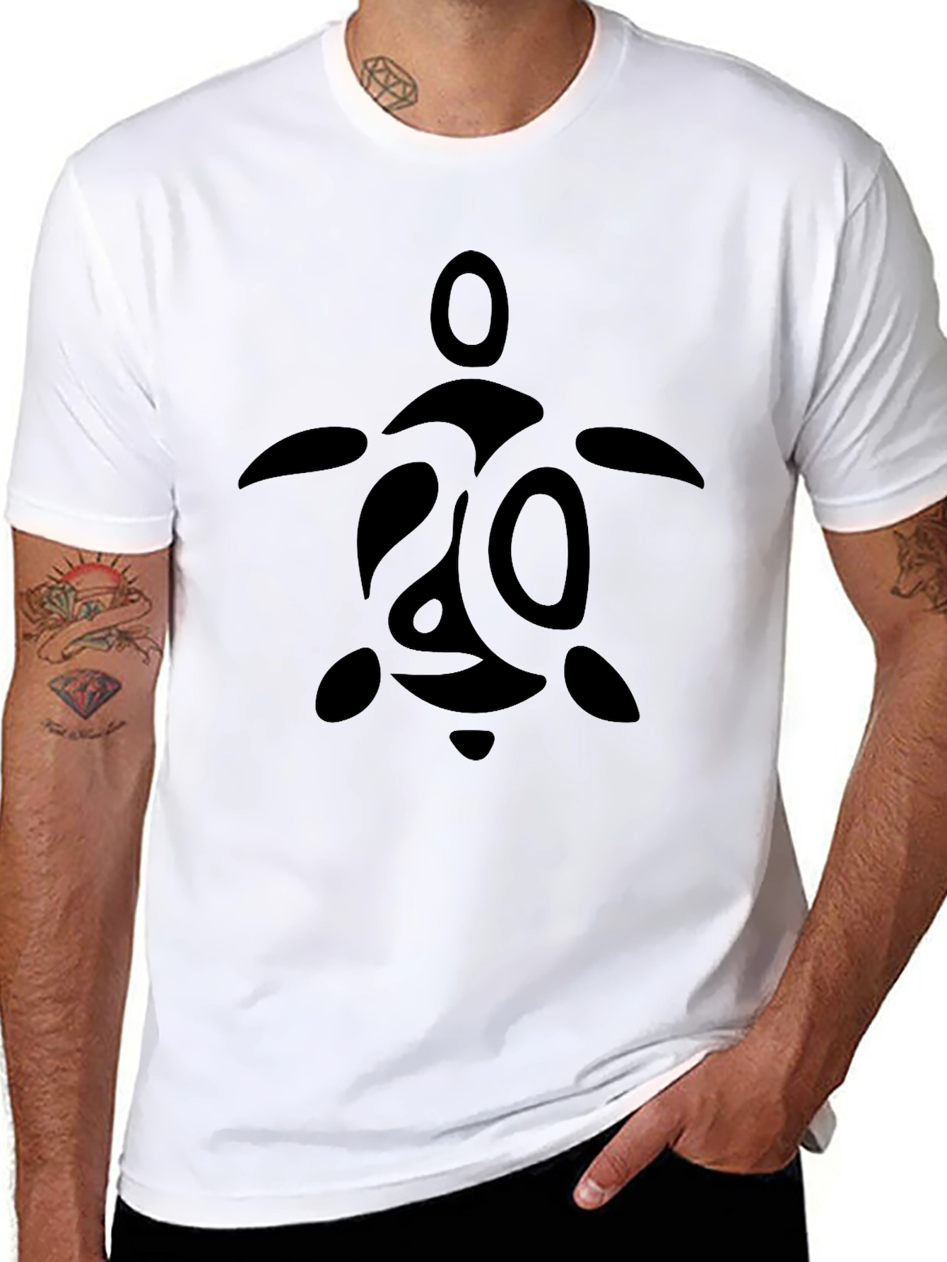 Tribal Turtle Graphic Tee - Black