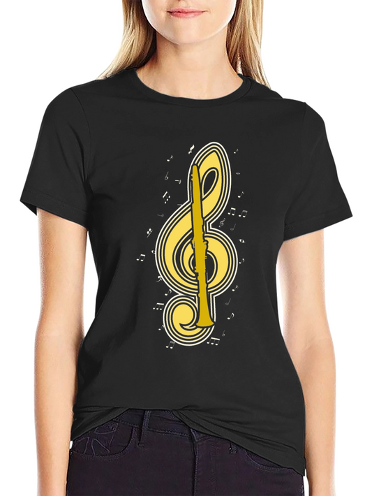 Music Lover T-Shirt: Treble Clef Clarinet Tee