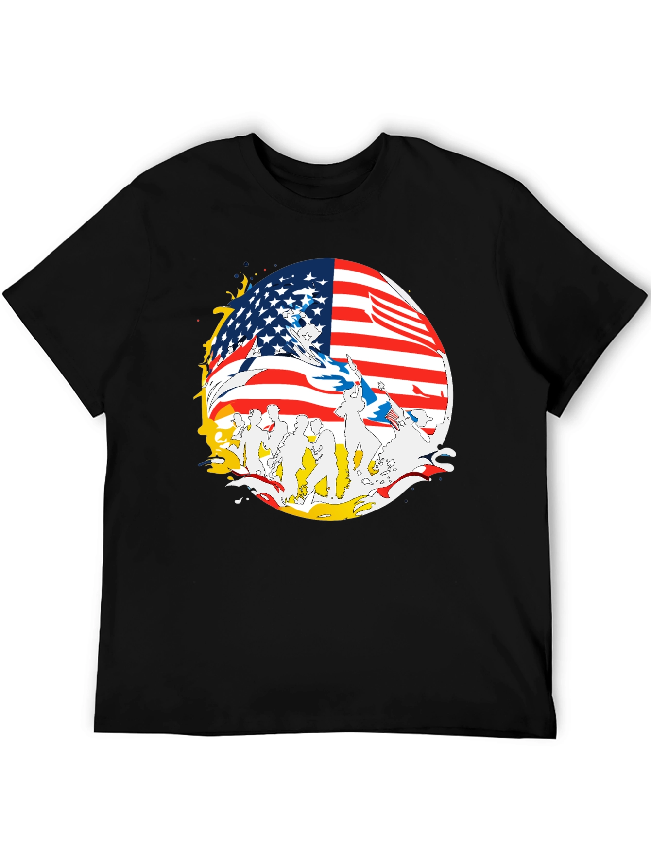 American Flag Graphic Print Mens T-Shirt