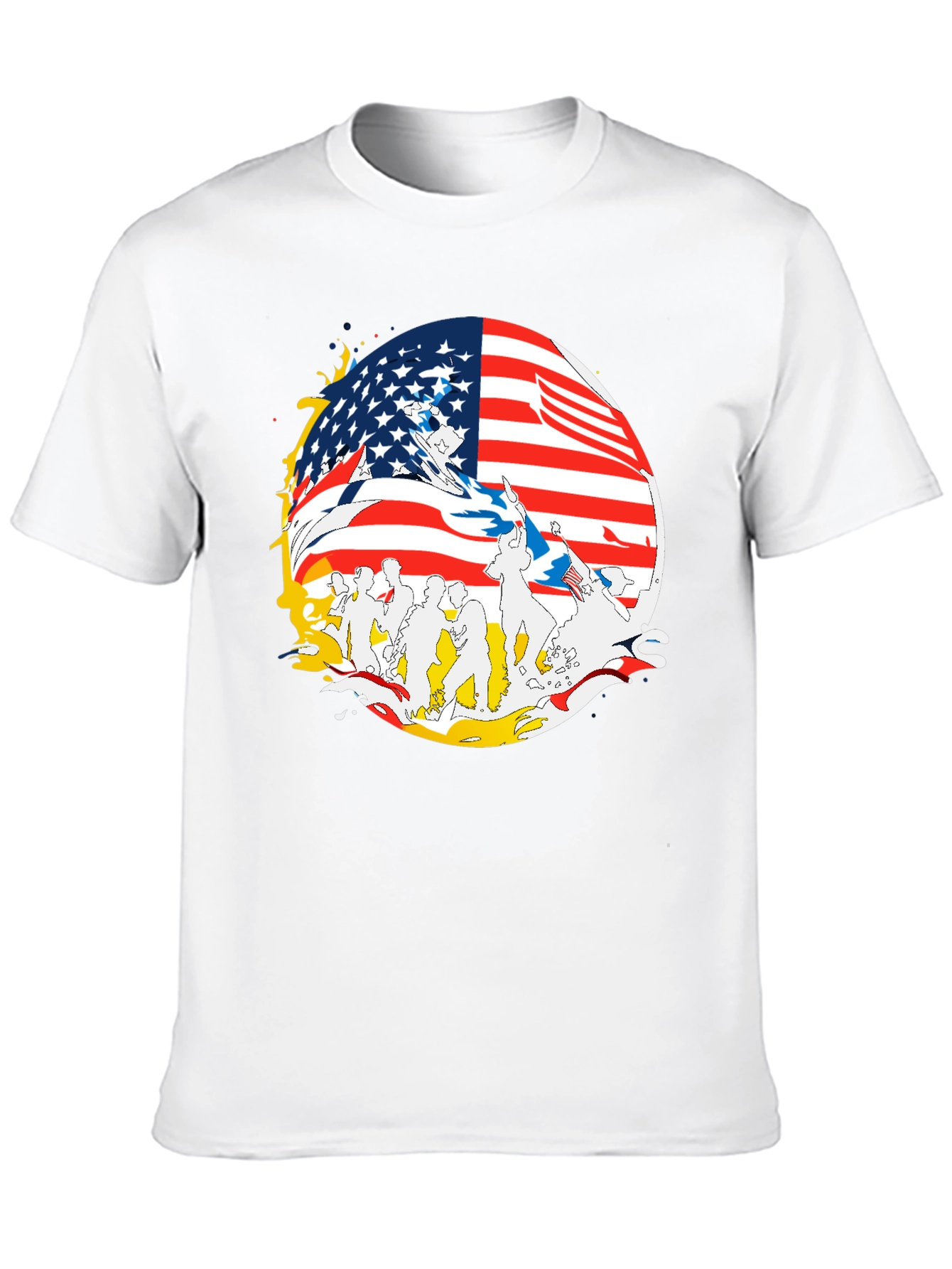 American Flag Graphic Print Mens T-Shirt