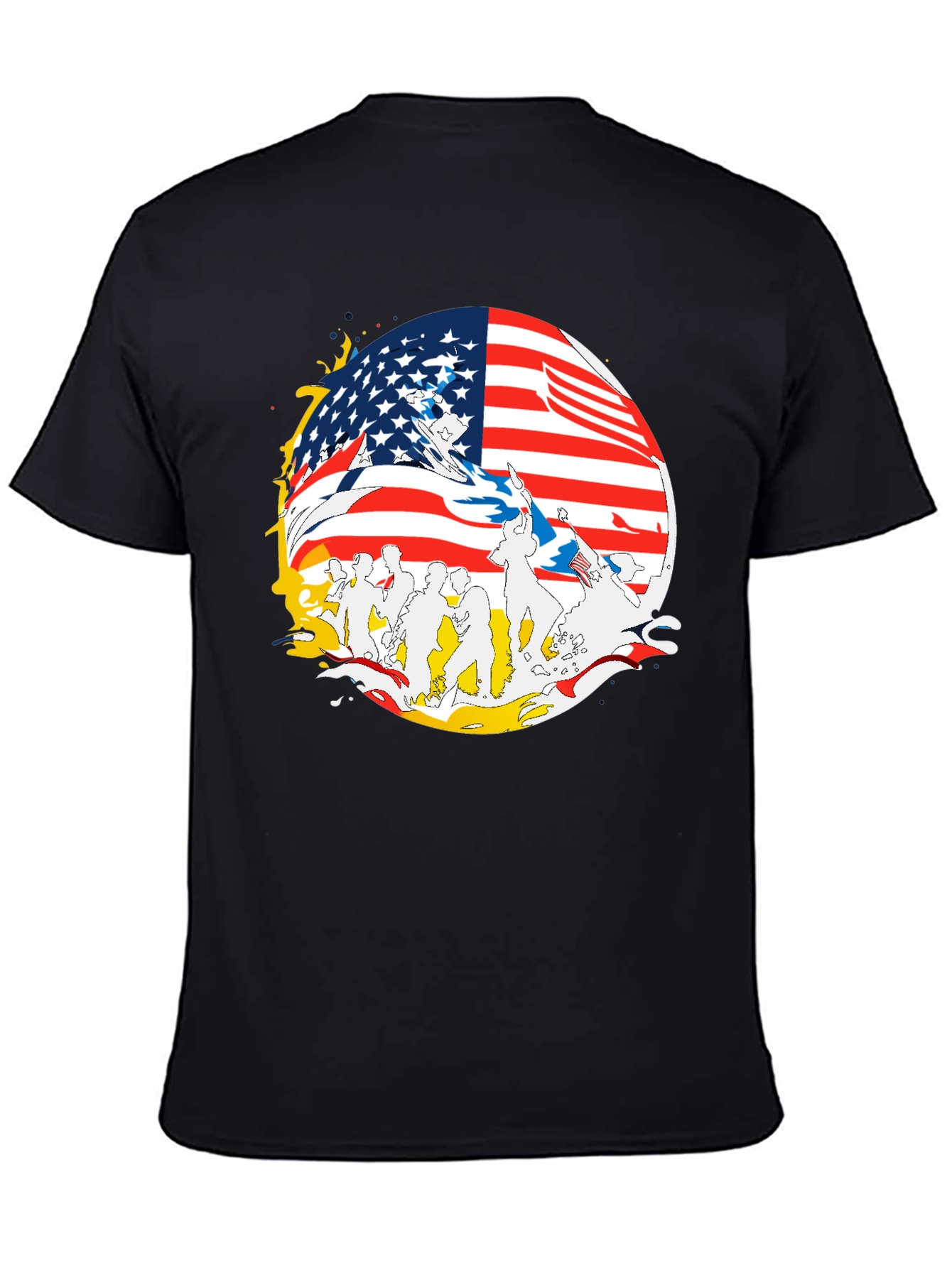 American Flag Graphic Print Mens T-Shirt