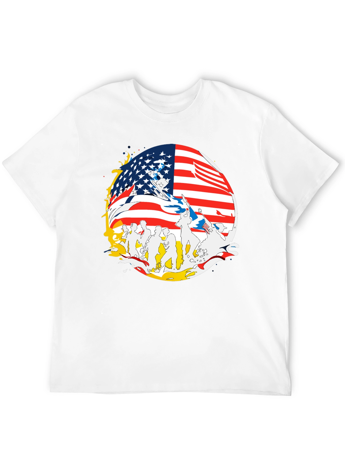 American Flag Graphic Print Mens T-Shirt