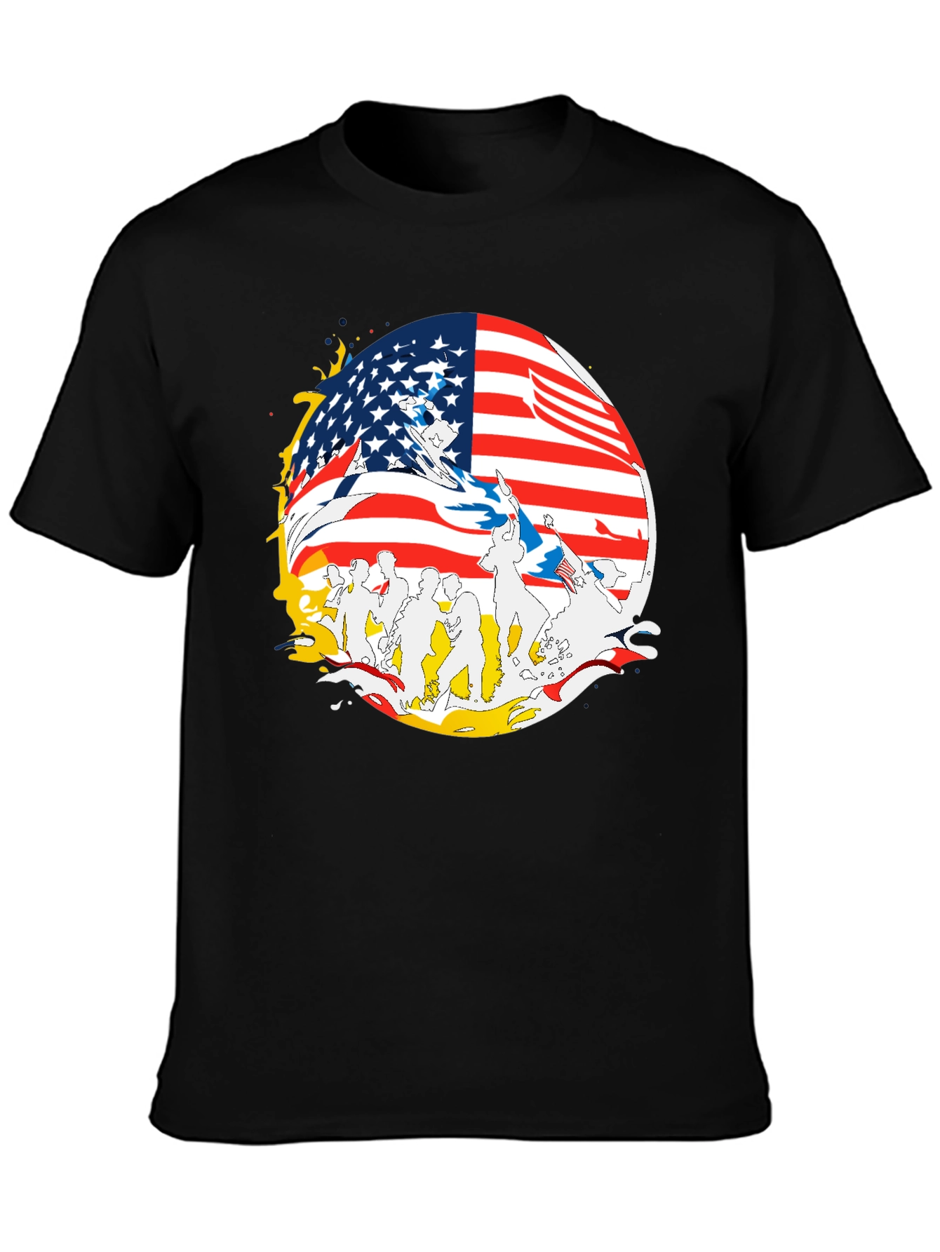 American Flag Graphic Print Mens T-Shirt