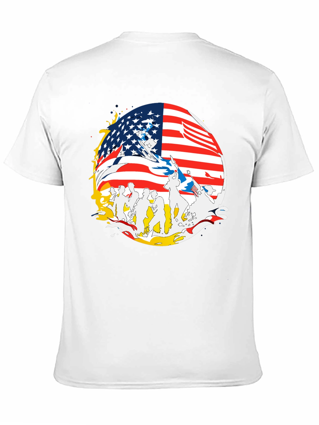 American Flag Graphic Print Mens T-Shirt