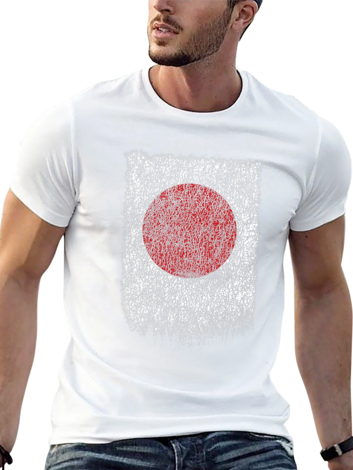 Japanese Flag Distressed T-Shirt Japan Patriotic Graphic Tee