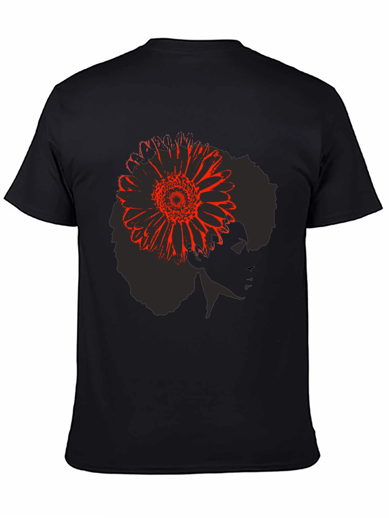 Afro Flower Power T-Shirt - Black