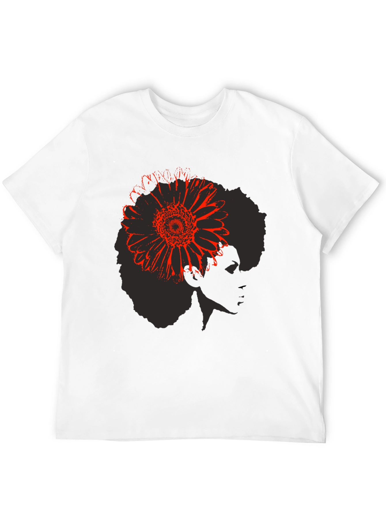 Afro Flower Power T-Shirt - Black