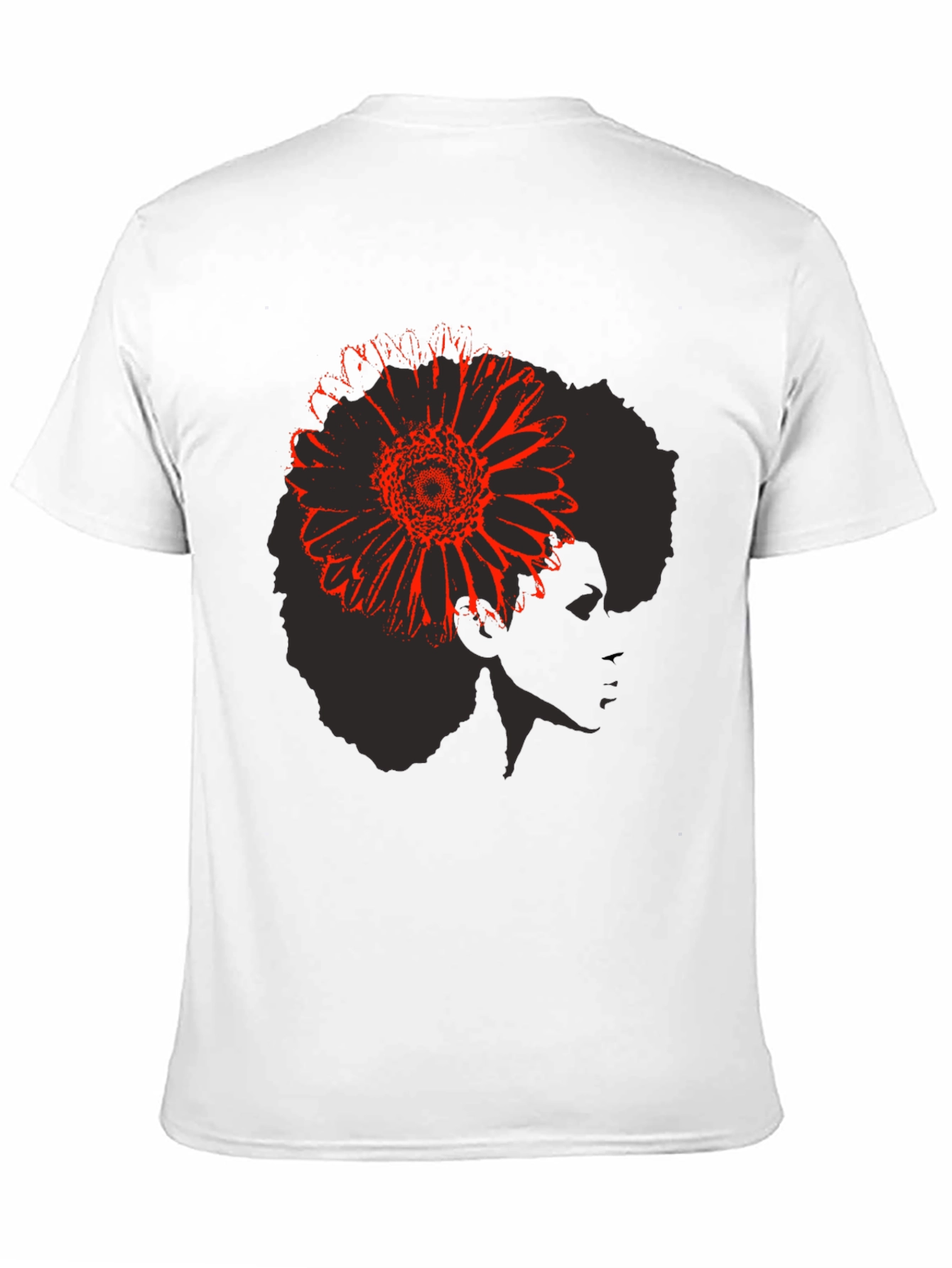Afro Flower Power T-Shirt - Black
