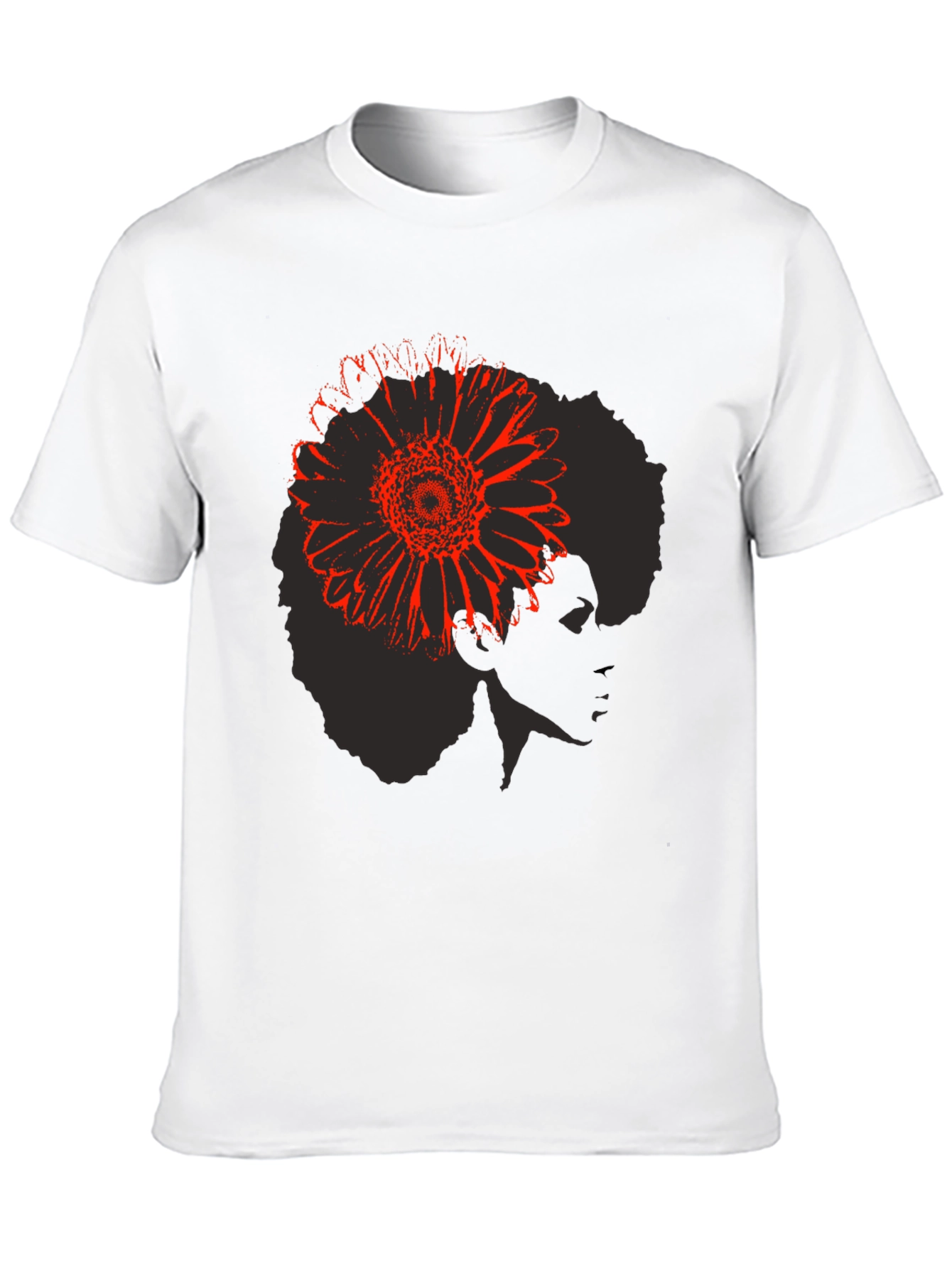 Afro Flower Power T-Shirt - Black