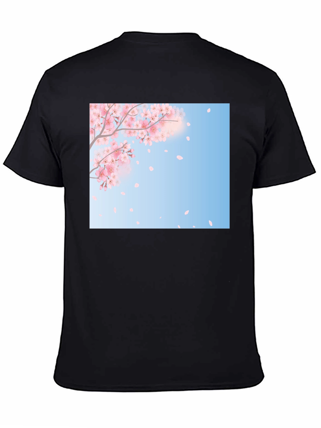 Cherry Blossom Graphic Tee - Stylish Black T-Shirt
