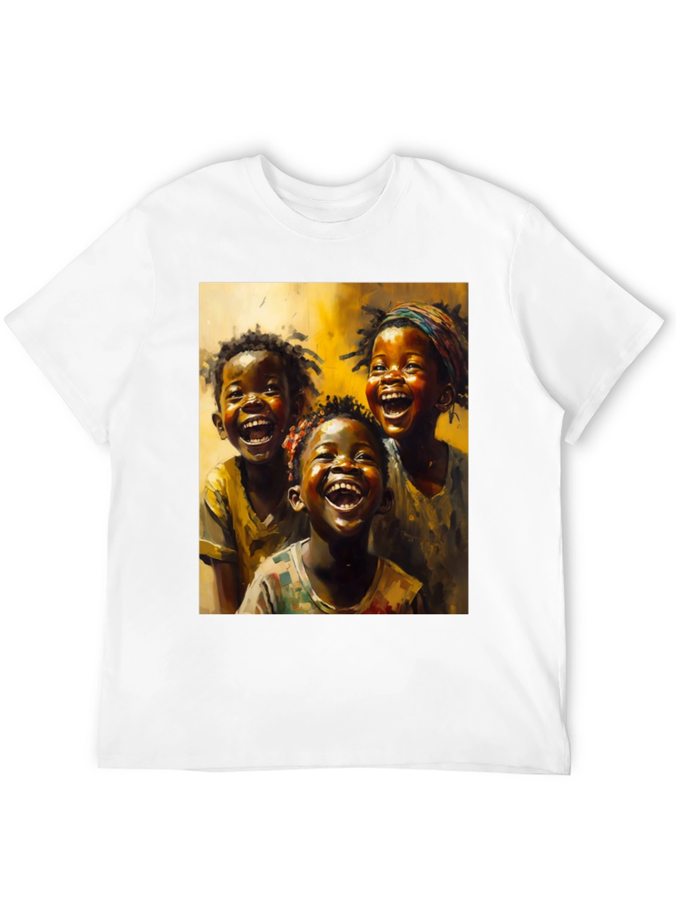 Joyful Kids Art Graphic Tee - Black Casual T-Shirt