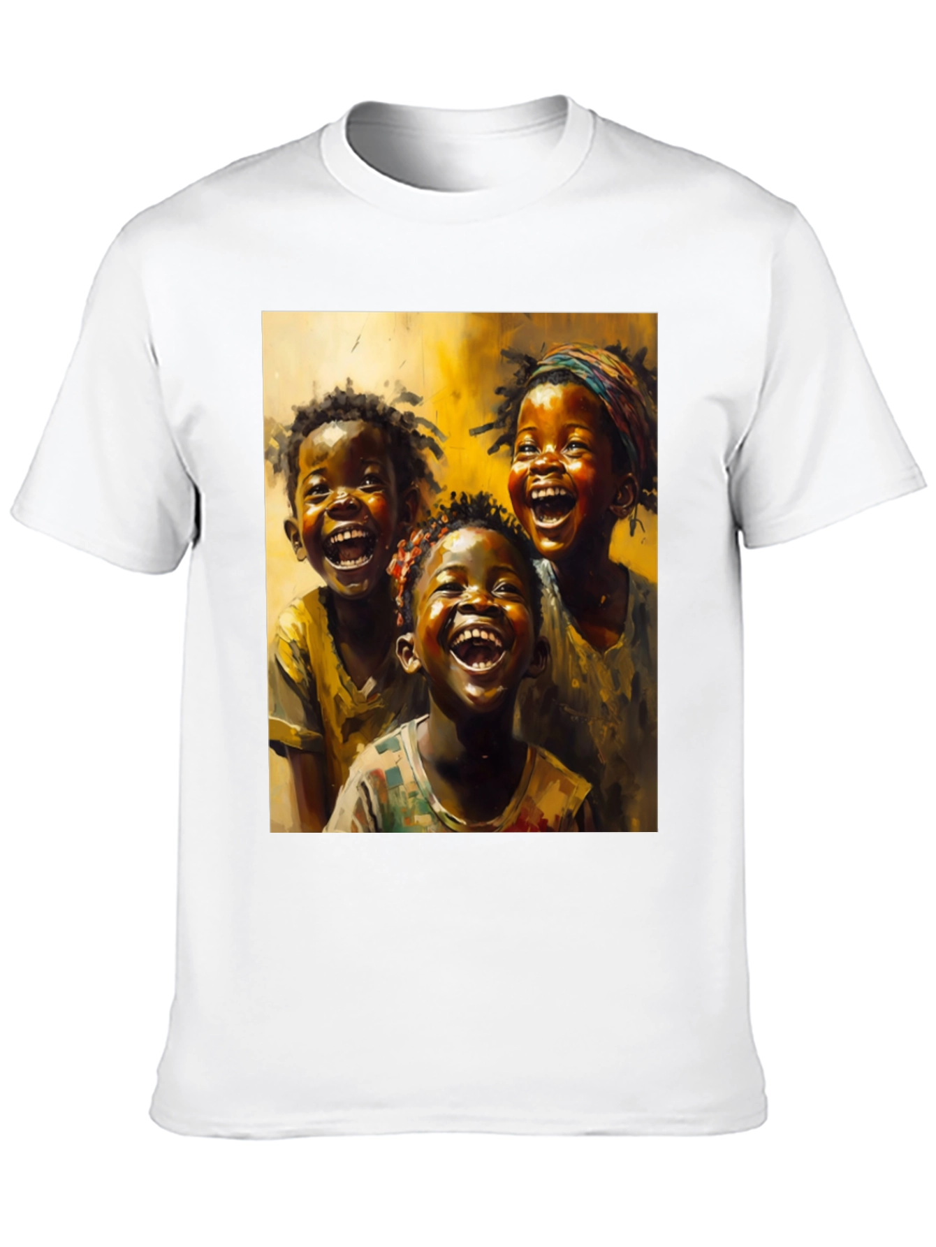 Joyful Kids Art Graphic Tee - Black Casual T-Shirt